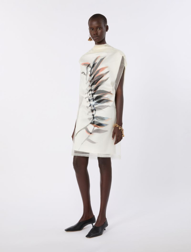 Short, stretch jersey dress - white 3