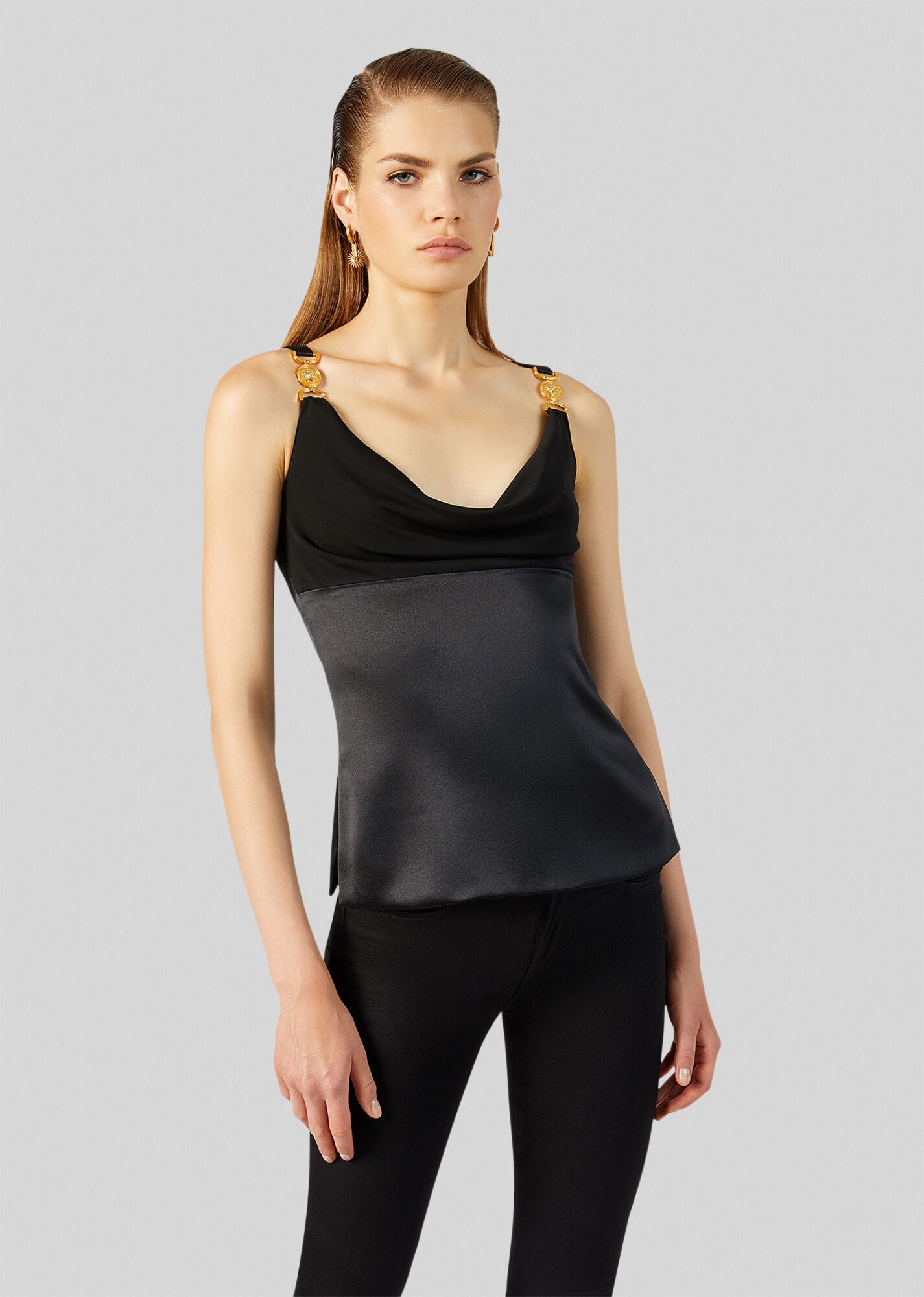 Draped Silk Satin Top - 2