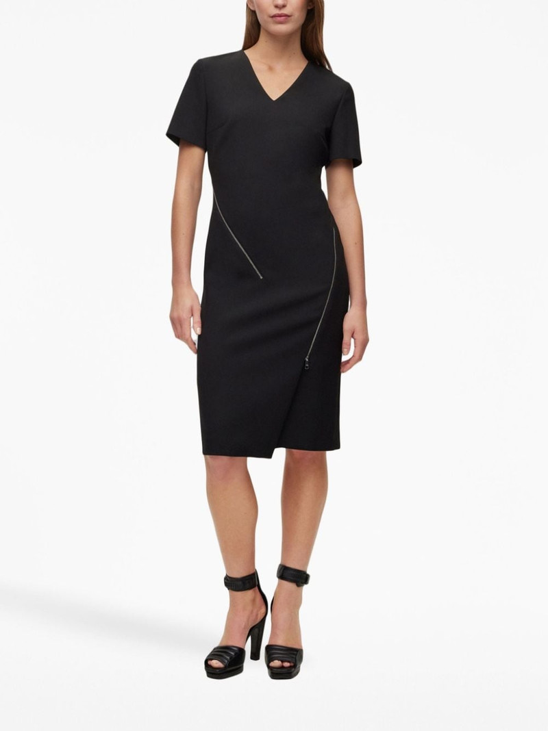 BOSS V-neck zip-detail dress outlook