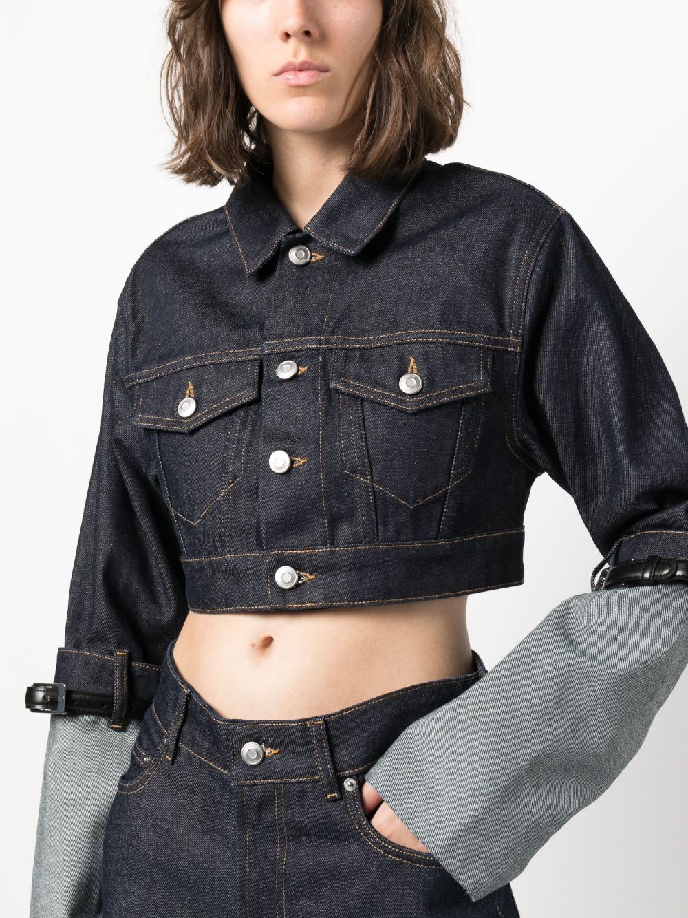 cropped denim jacket - 5