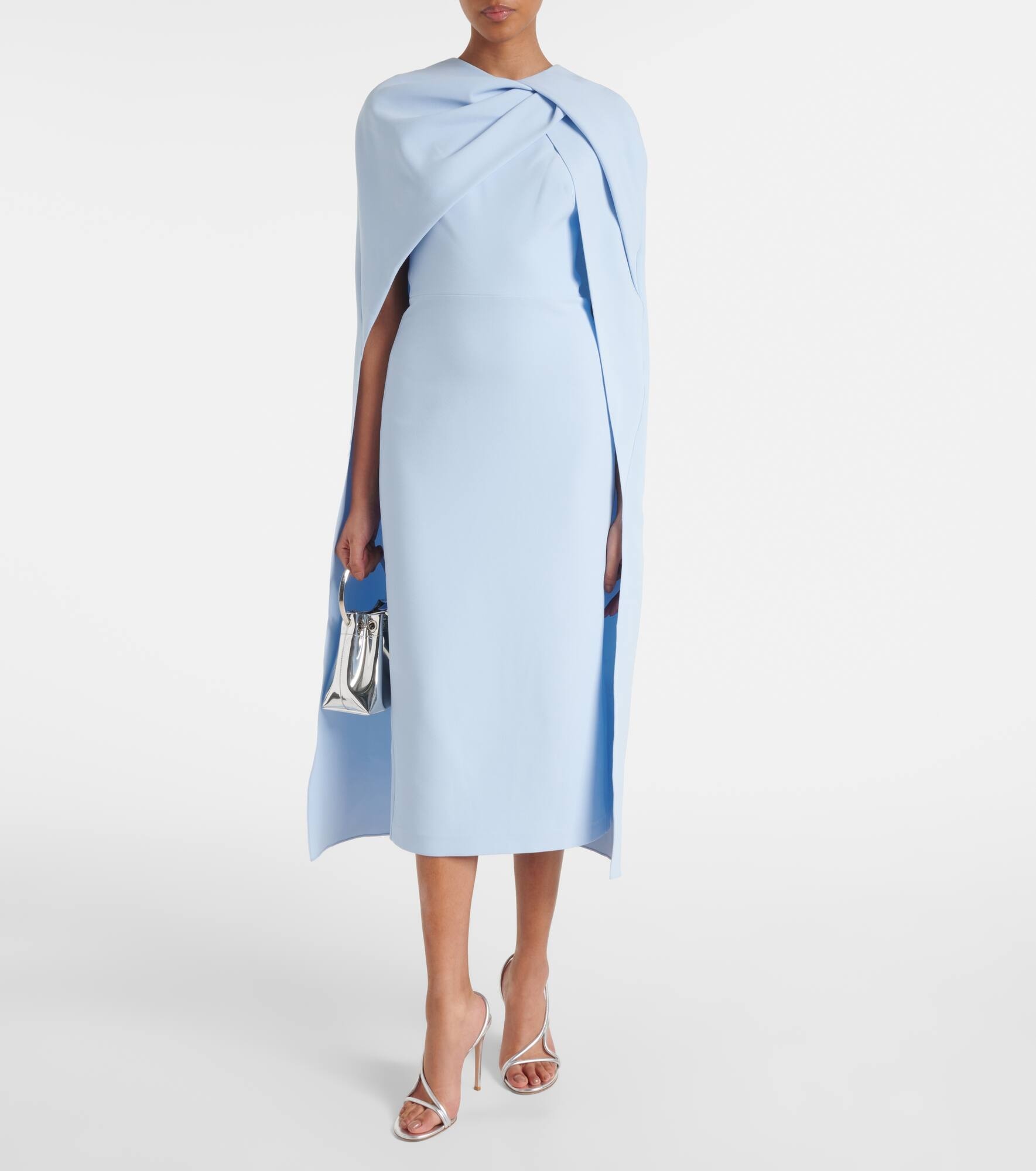 Oria caped crêpe cocktail dress - 2