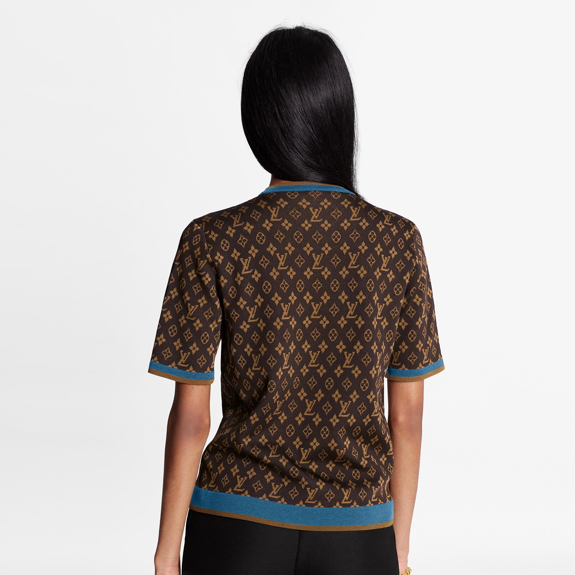 Retro Monogram Knitted Short-Sleeved Pullover - 5