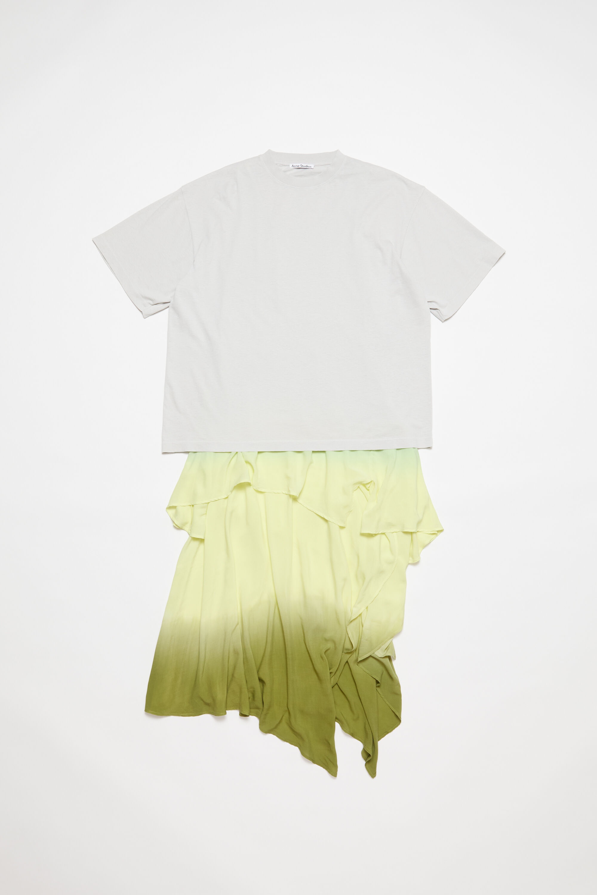 Layered t-shirt dress - Pastel yellow - 7