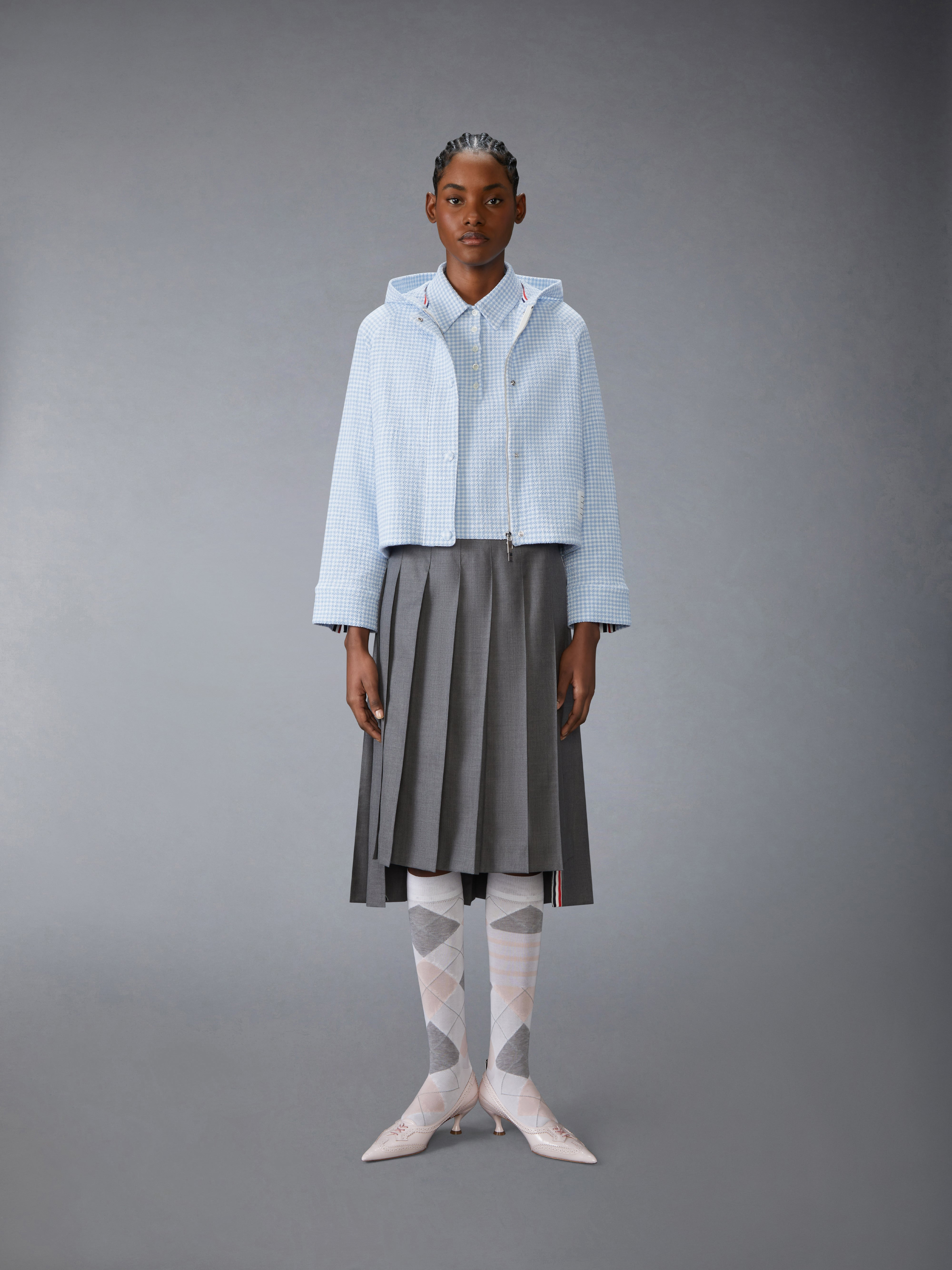 GINGHAM COTTON TWEED POLO - 4