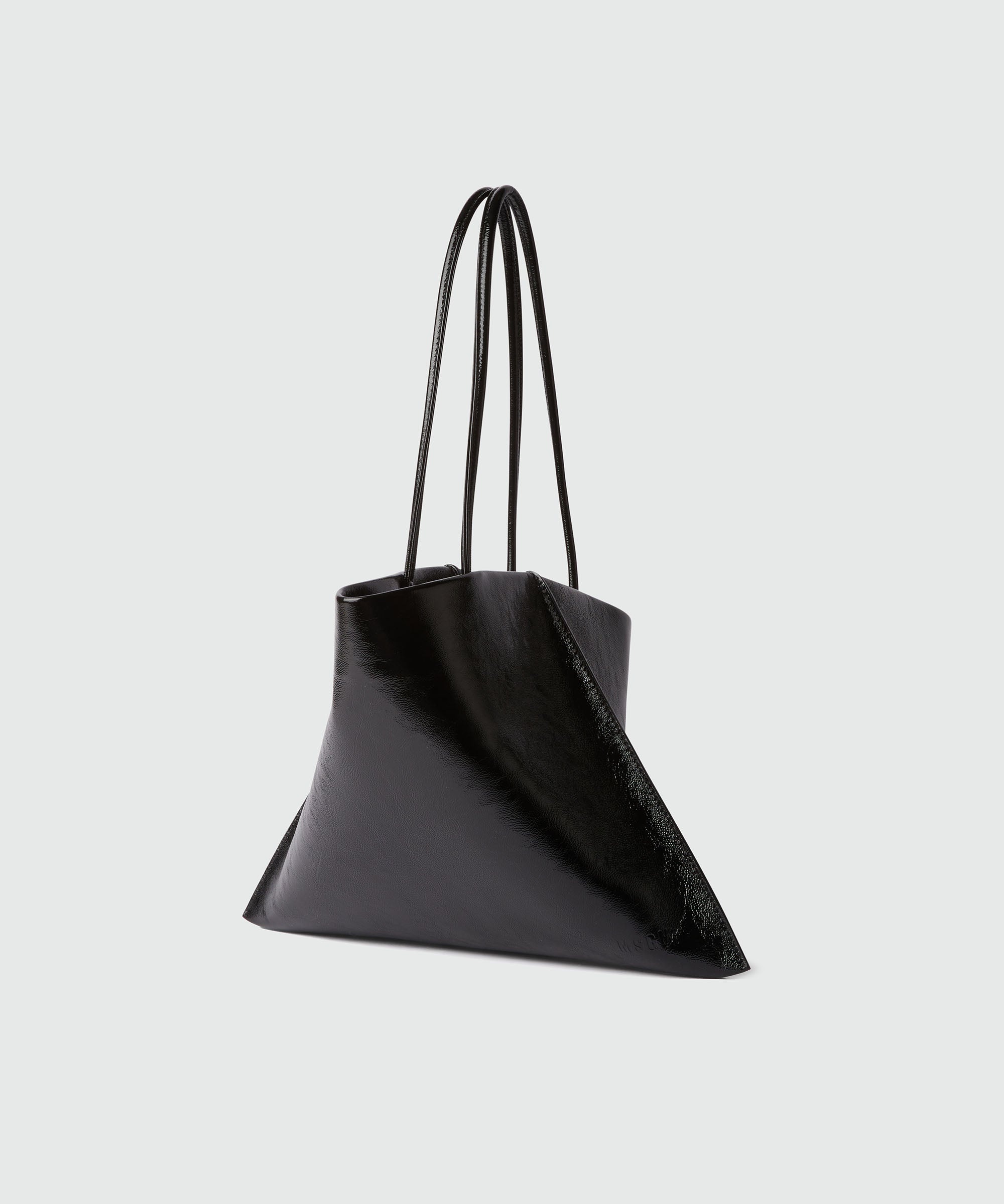 Black leather asymmetrical bag - 3