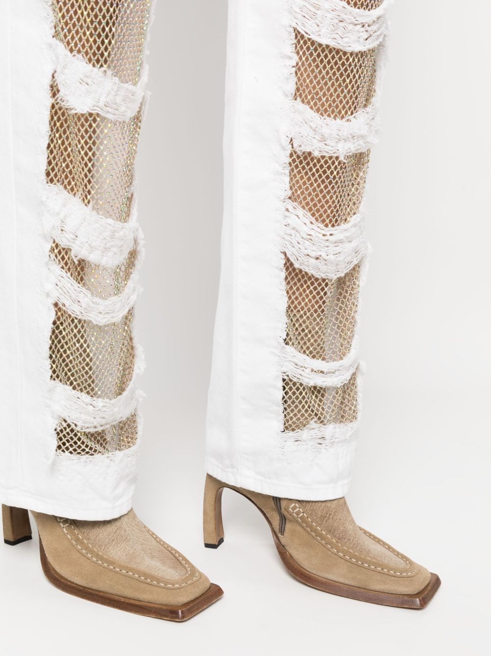 ripped design cotton jeans - 5