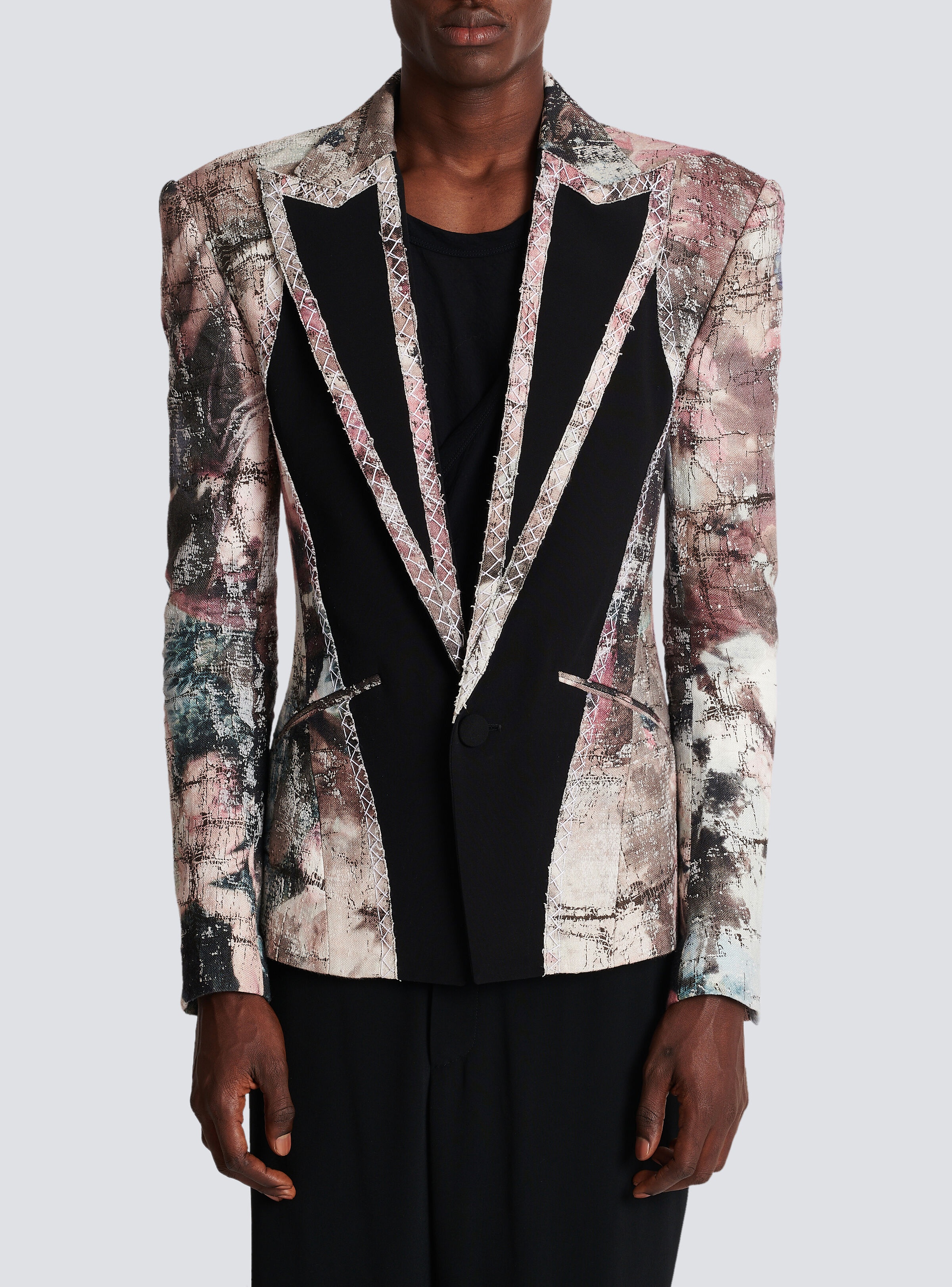 Pastel print cut-out jacket - 5