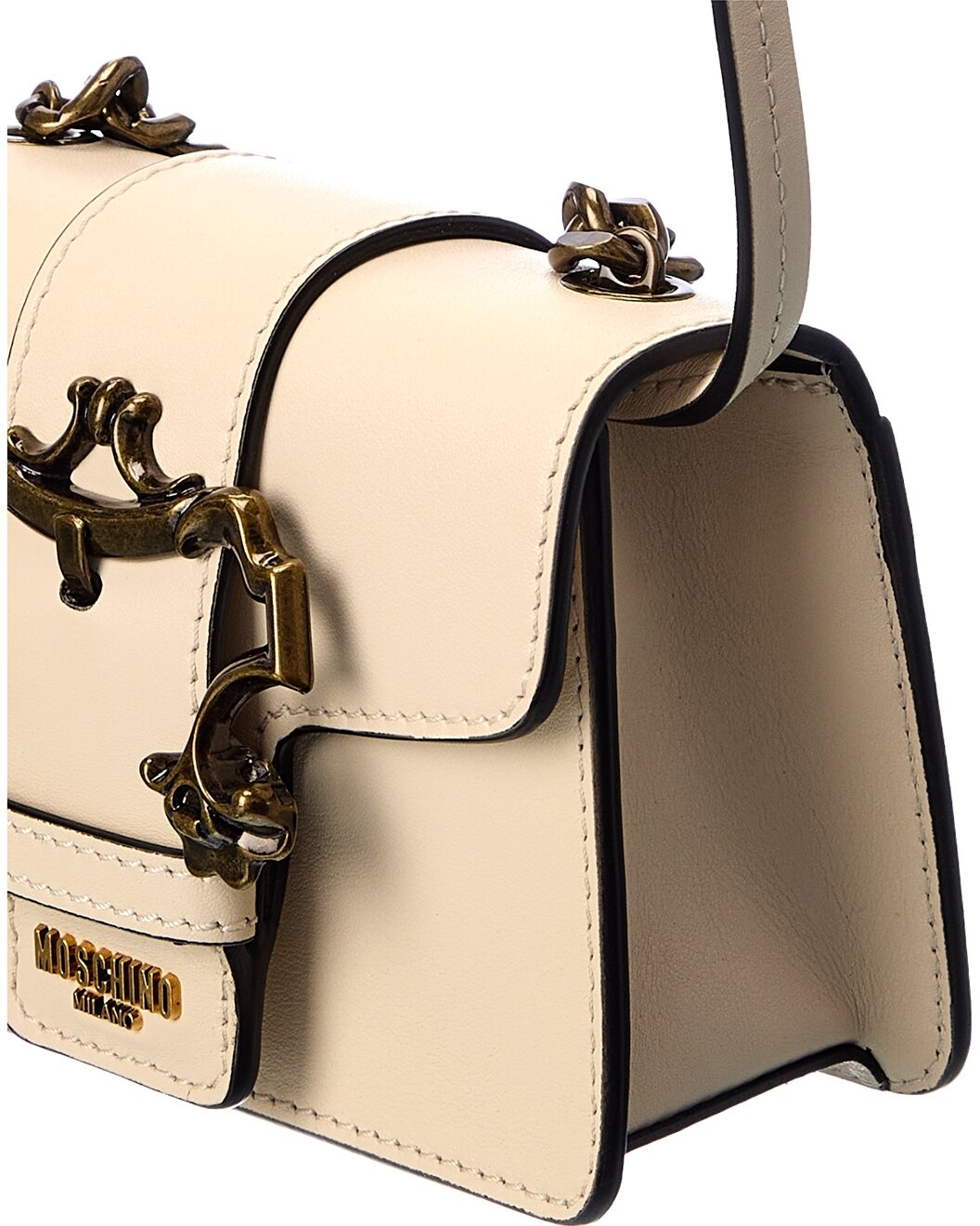 Moschino Padlock Detail Large Leather Crossbody - 3