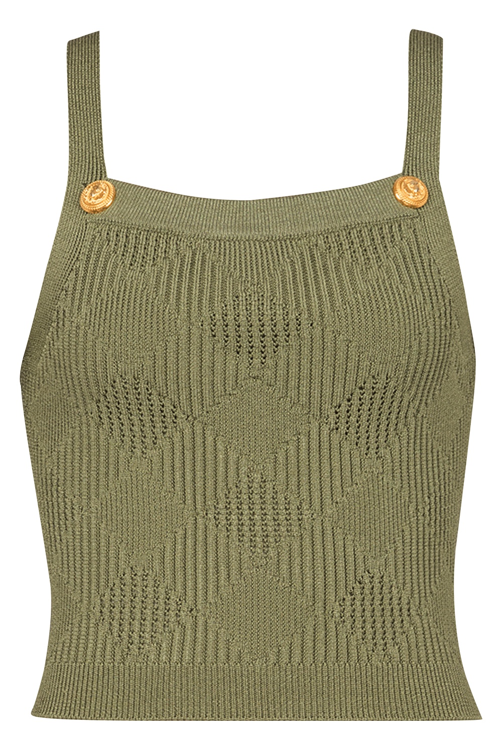 Two Button Short Tank - Olive - 1