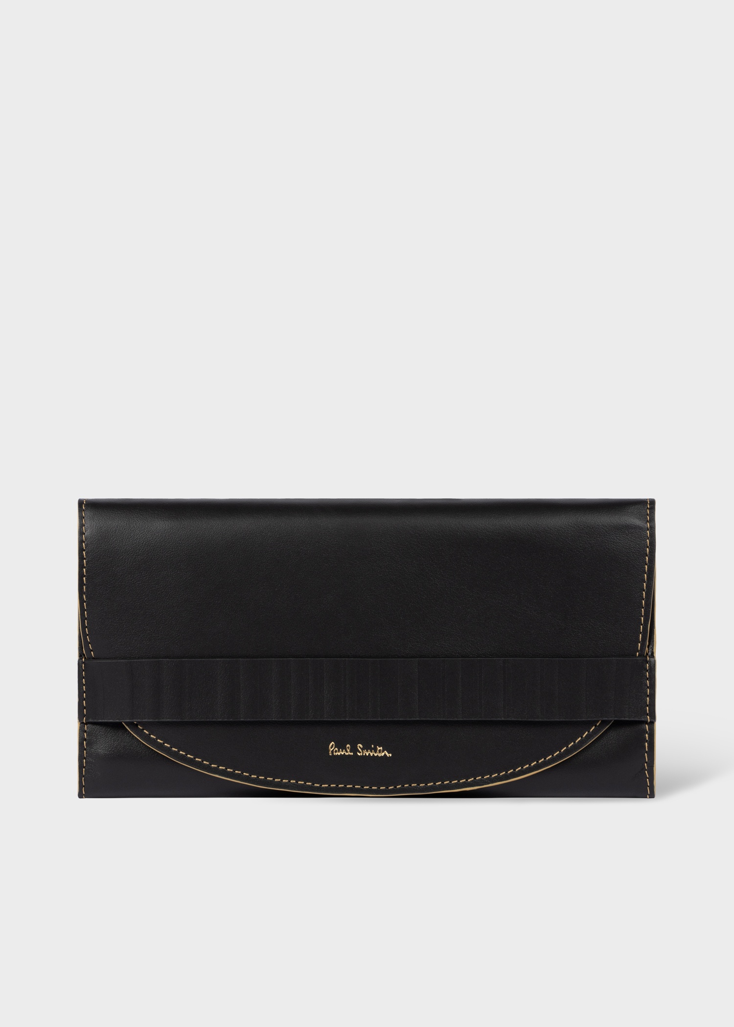 Women's Shadow Stripe Leather Tri-Fold Purse - 1