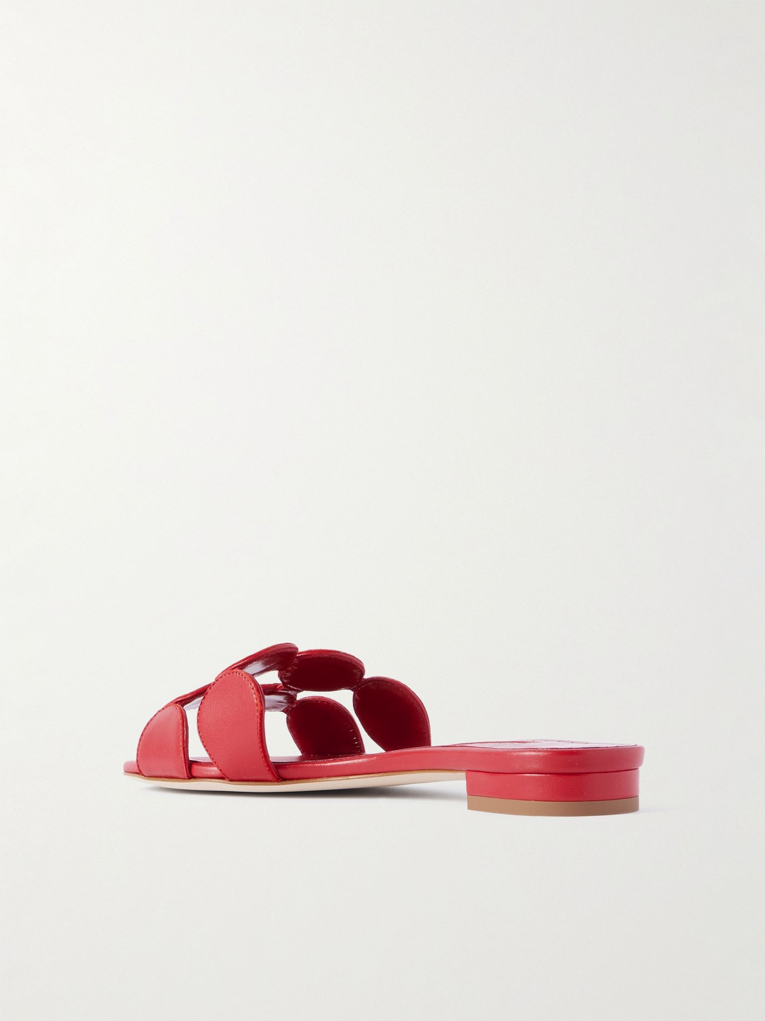Haribalmu 10 cutout leather slides Red - 3