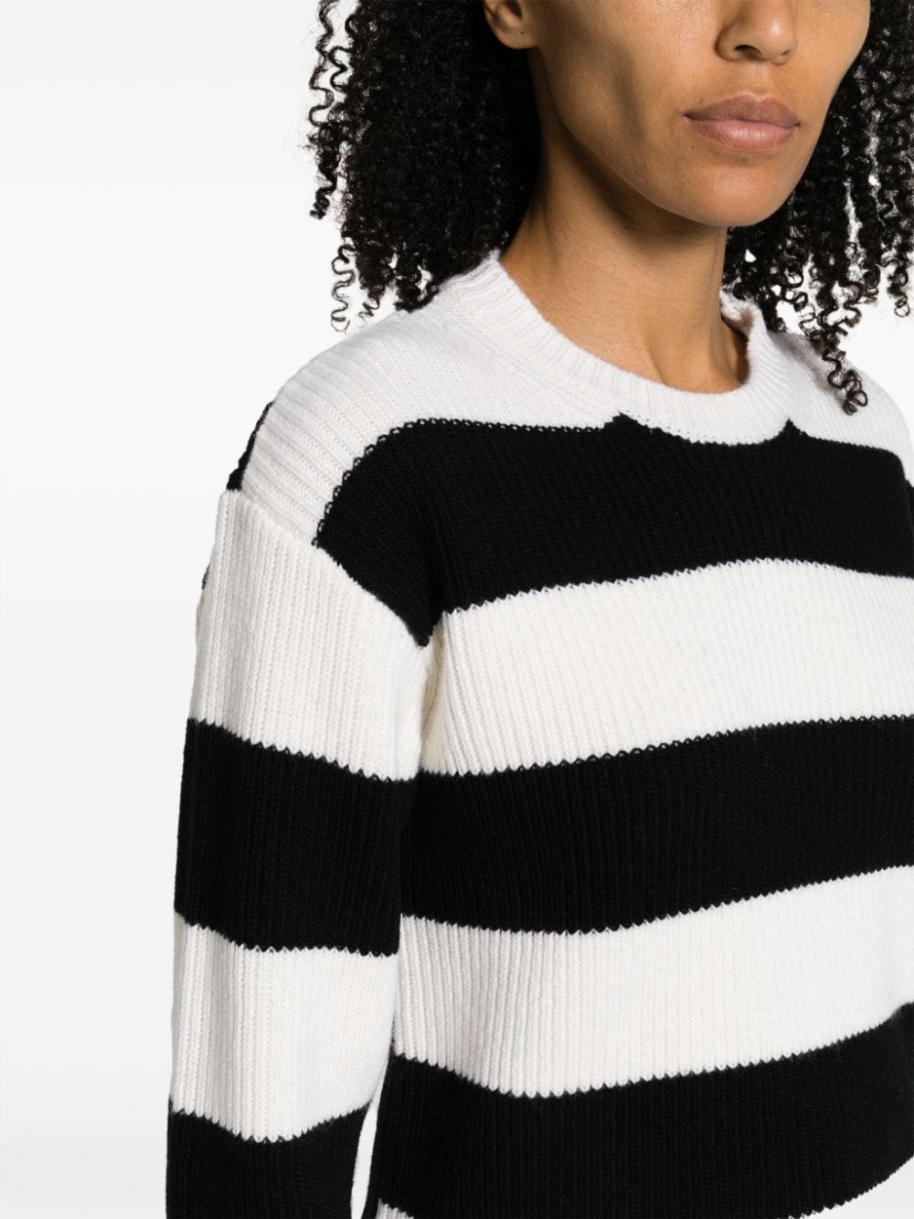 striped virgin wool jumper - 5