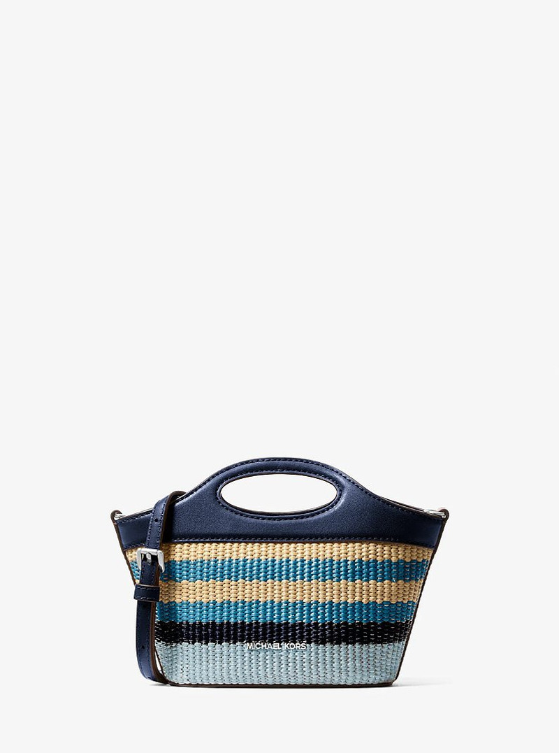 Tatum Small Striped Woven Crossbody Bag 1