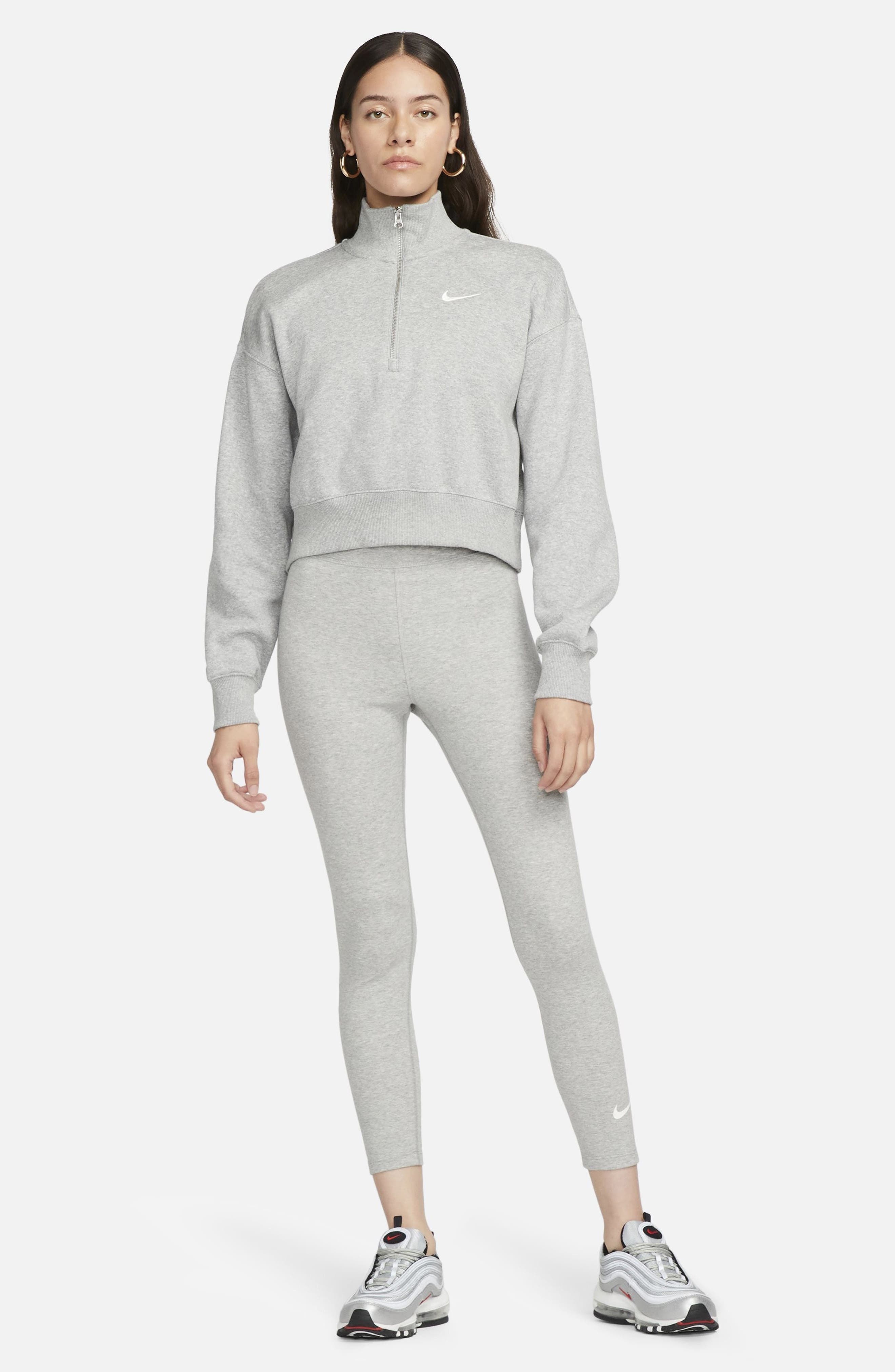 Nike Classic Lifestyle 7/8 Leggings in Dark Grey Heather/sail at Nordstrom - 4