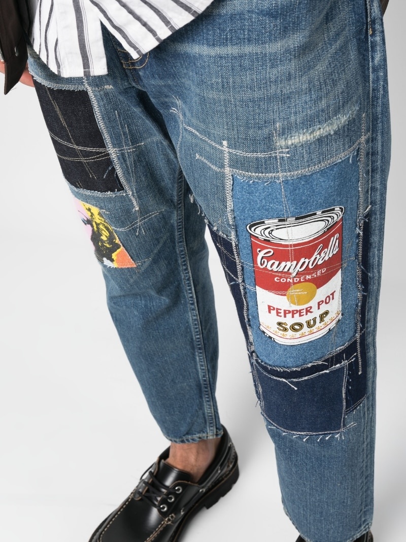 patchwork-detail denim jeans - 5