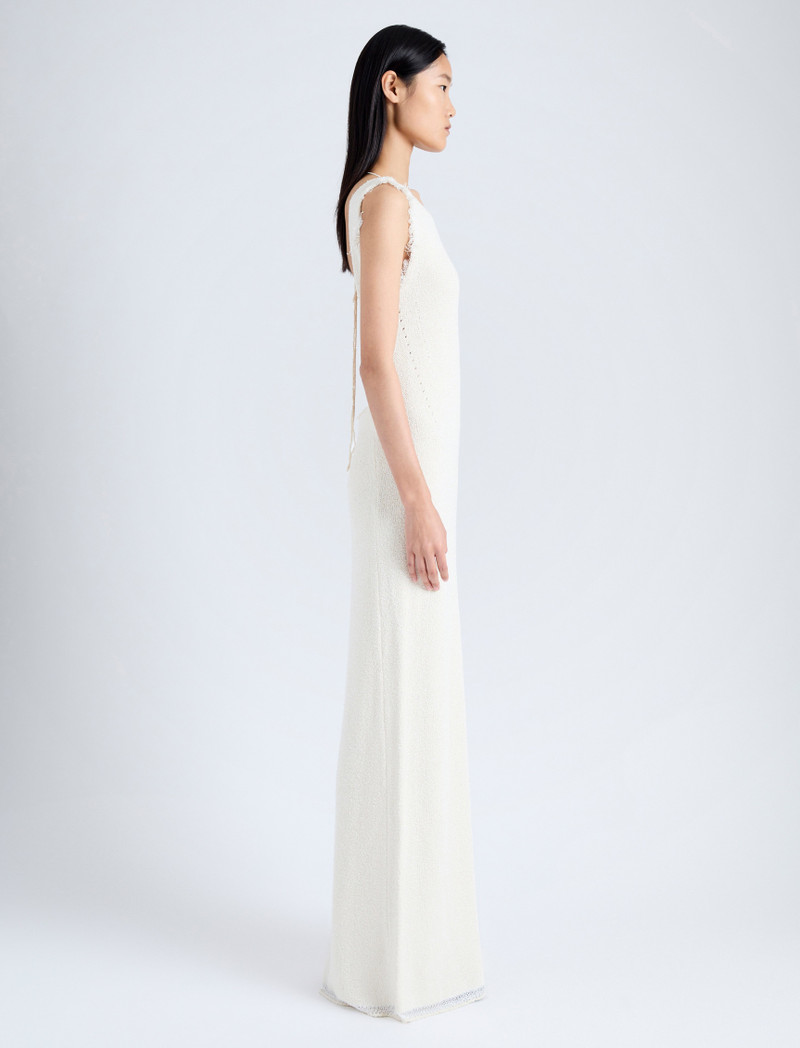 Silvia Backless Dress In Silk Doubleface Boucle 3