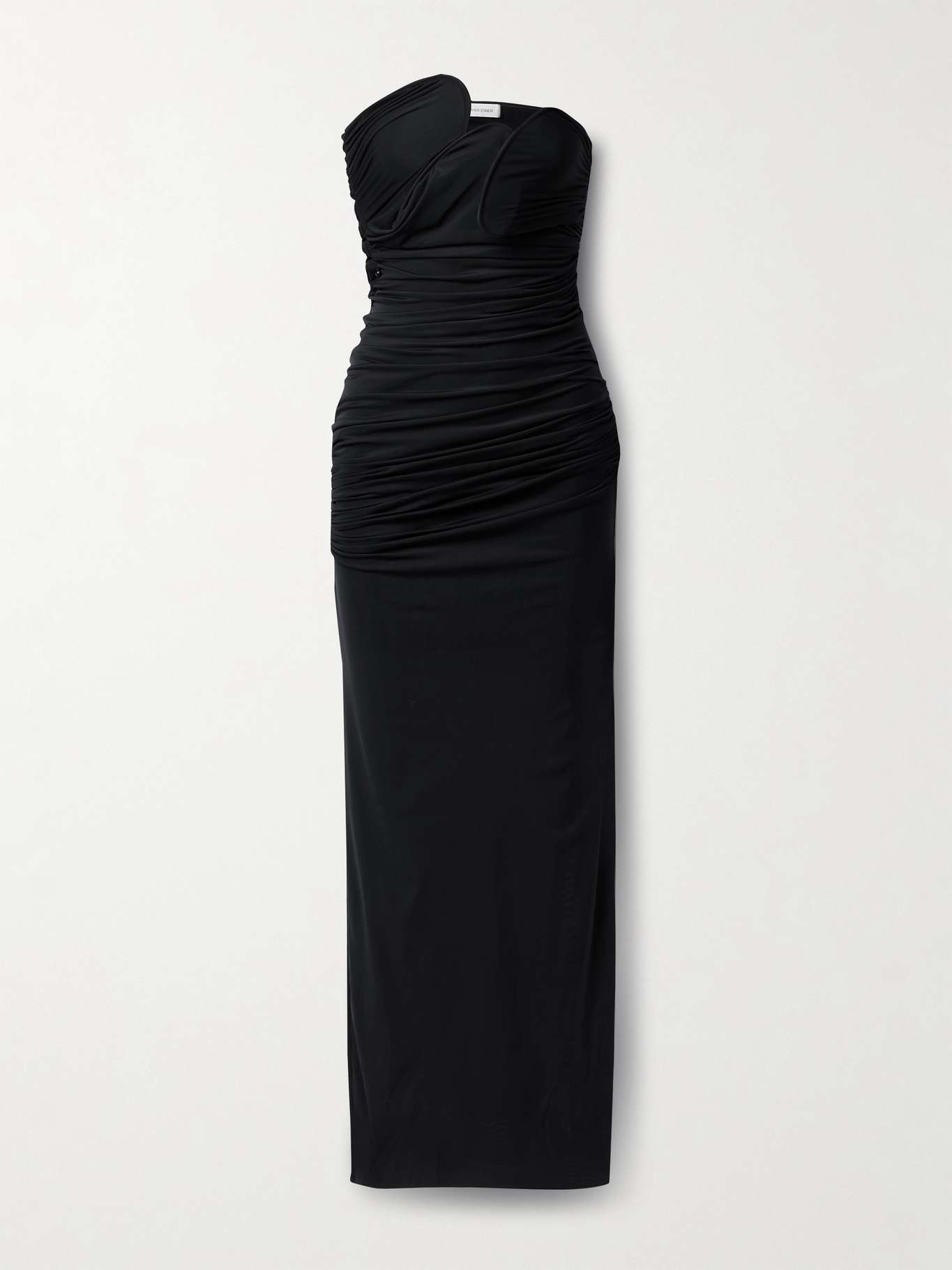 Encompassed strapless ruched jersey maxi dress - 1