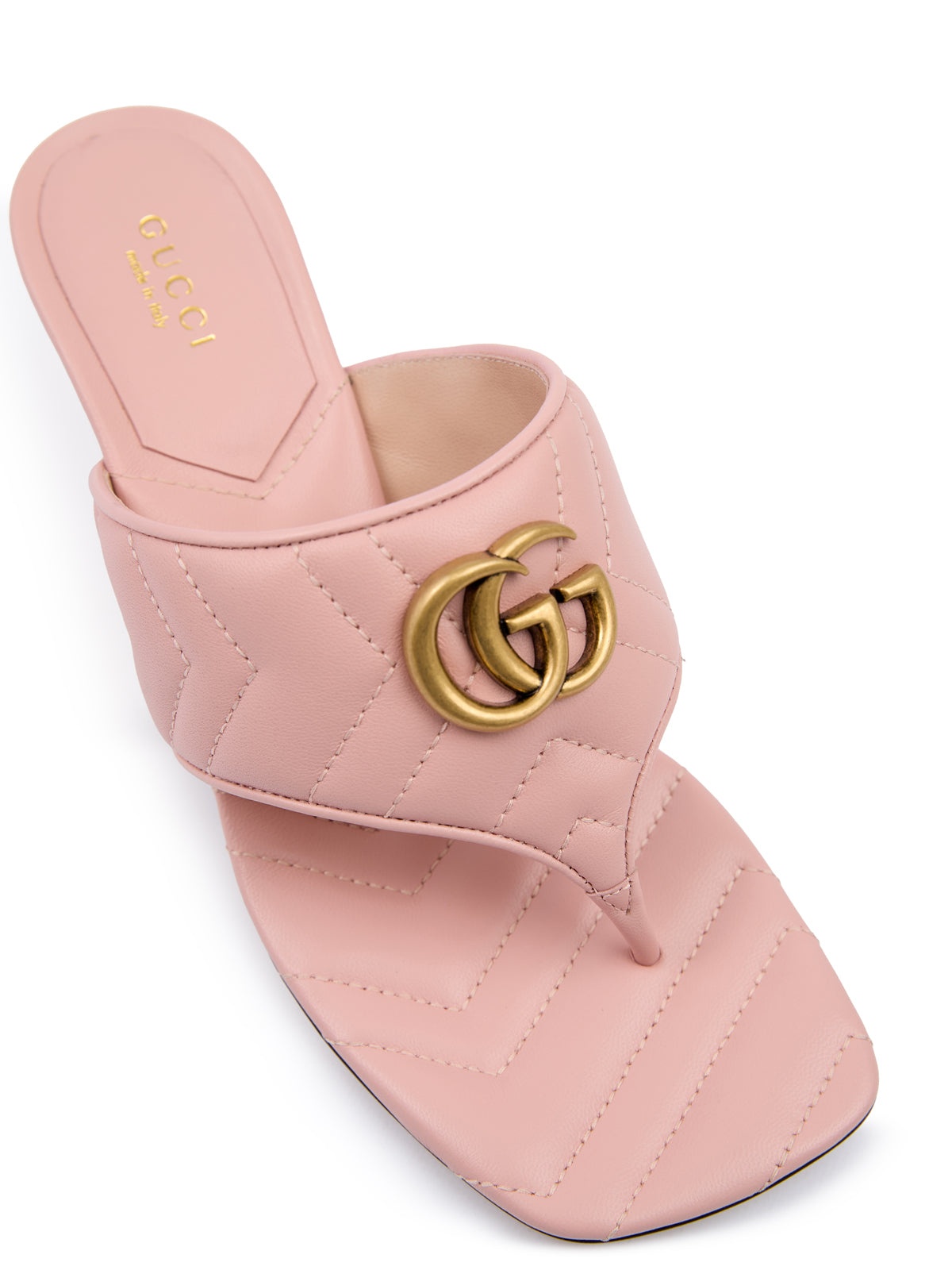 Gucci Mystic Pink Nappa Charlotte Leather Sandals - 5