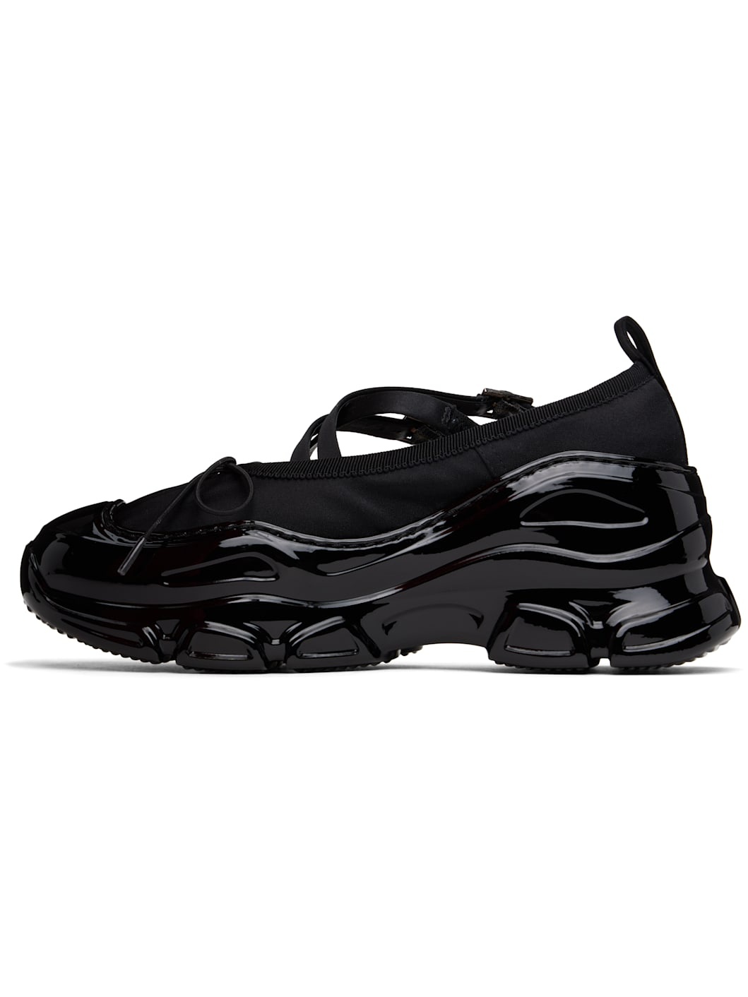 Black Classic Criss Cross Tracker Ballerina Flats - 3