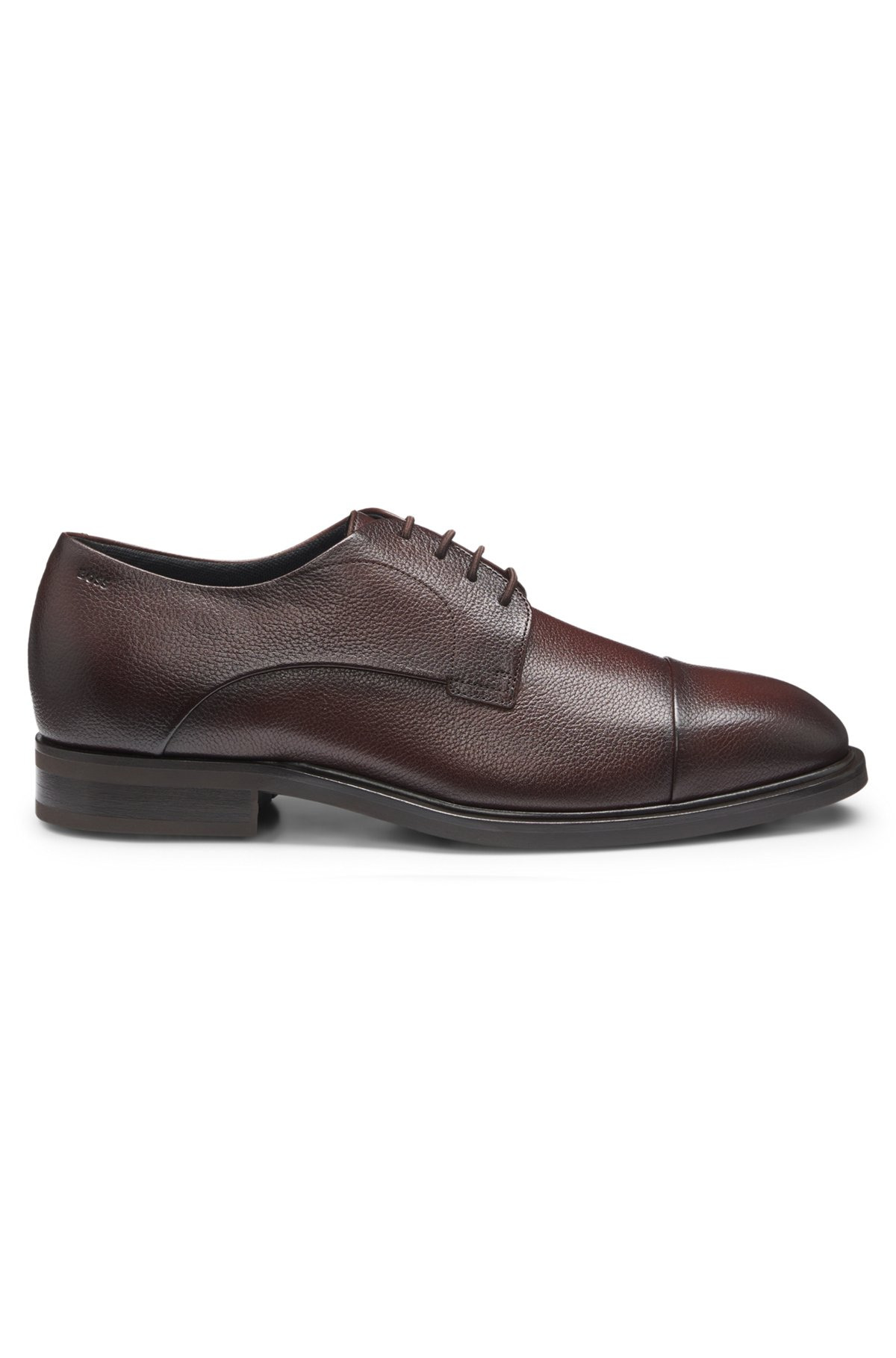 CAP-TOE DERBY SHOES IN GRAINED LEATHER - 1
