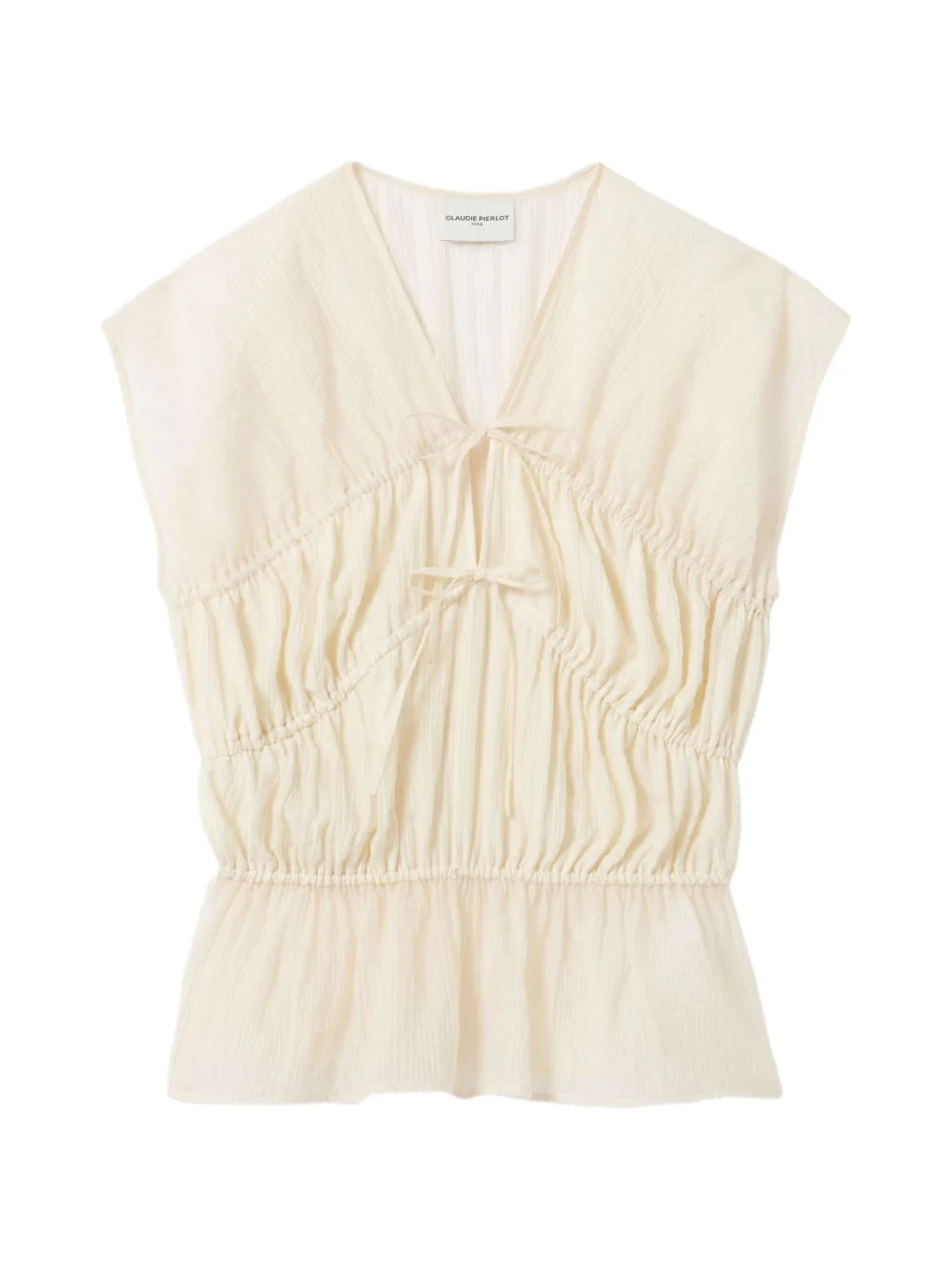 tie-detail gathered blouse - 1