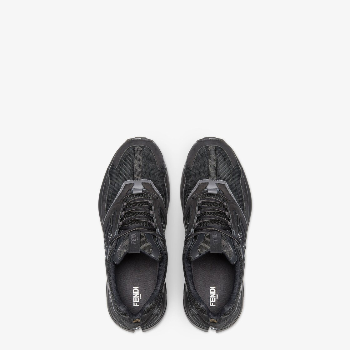 Black nubuck leather low-tops - 4