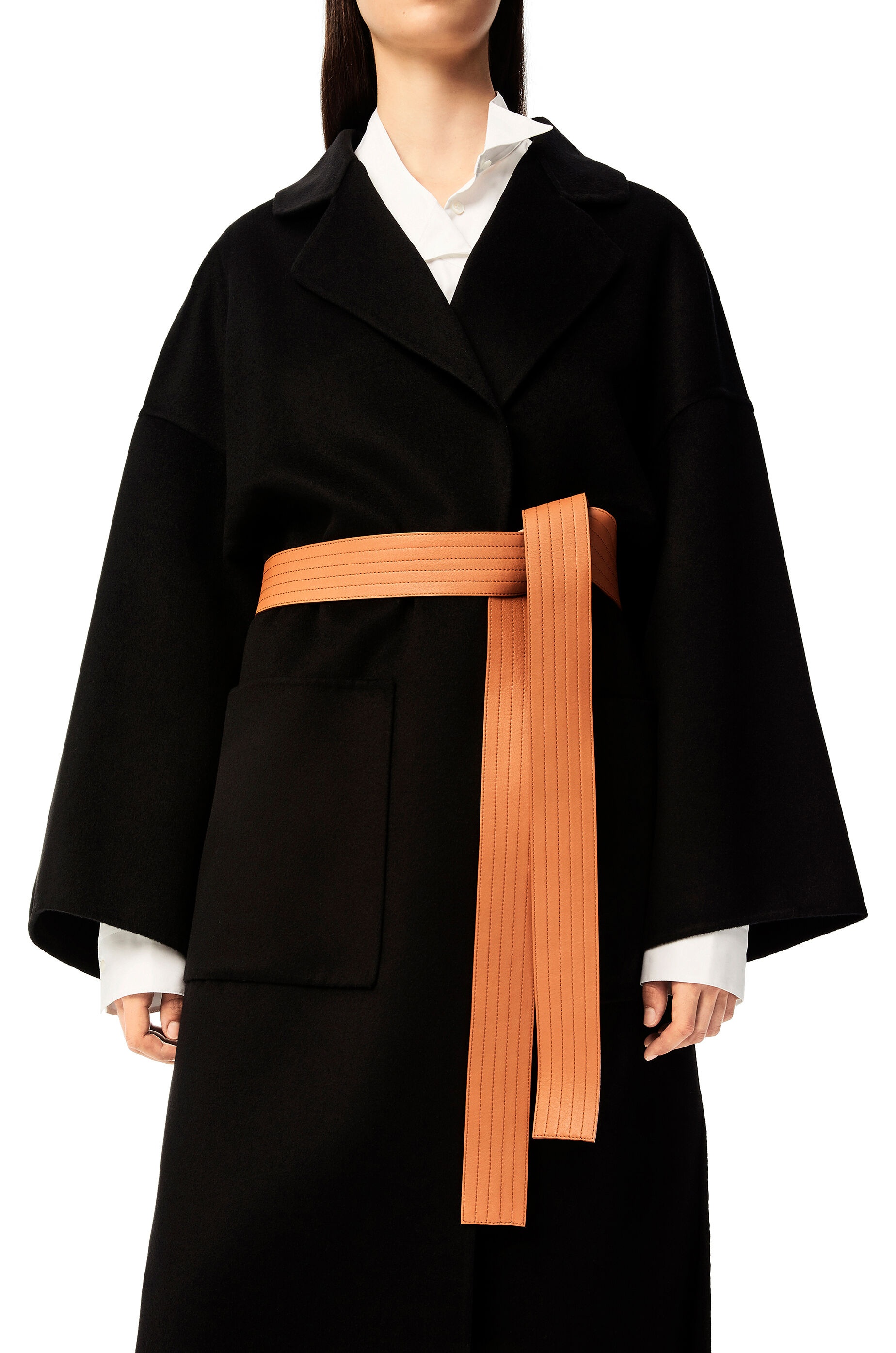 Oversize belted coat in cashmere - 5