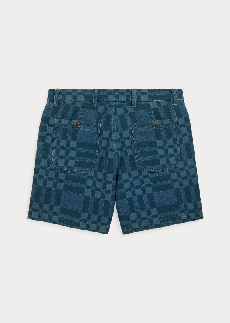 RRL by Ralph Lauren Indigo Plaid-Print Jersey Short outlook