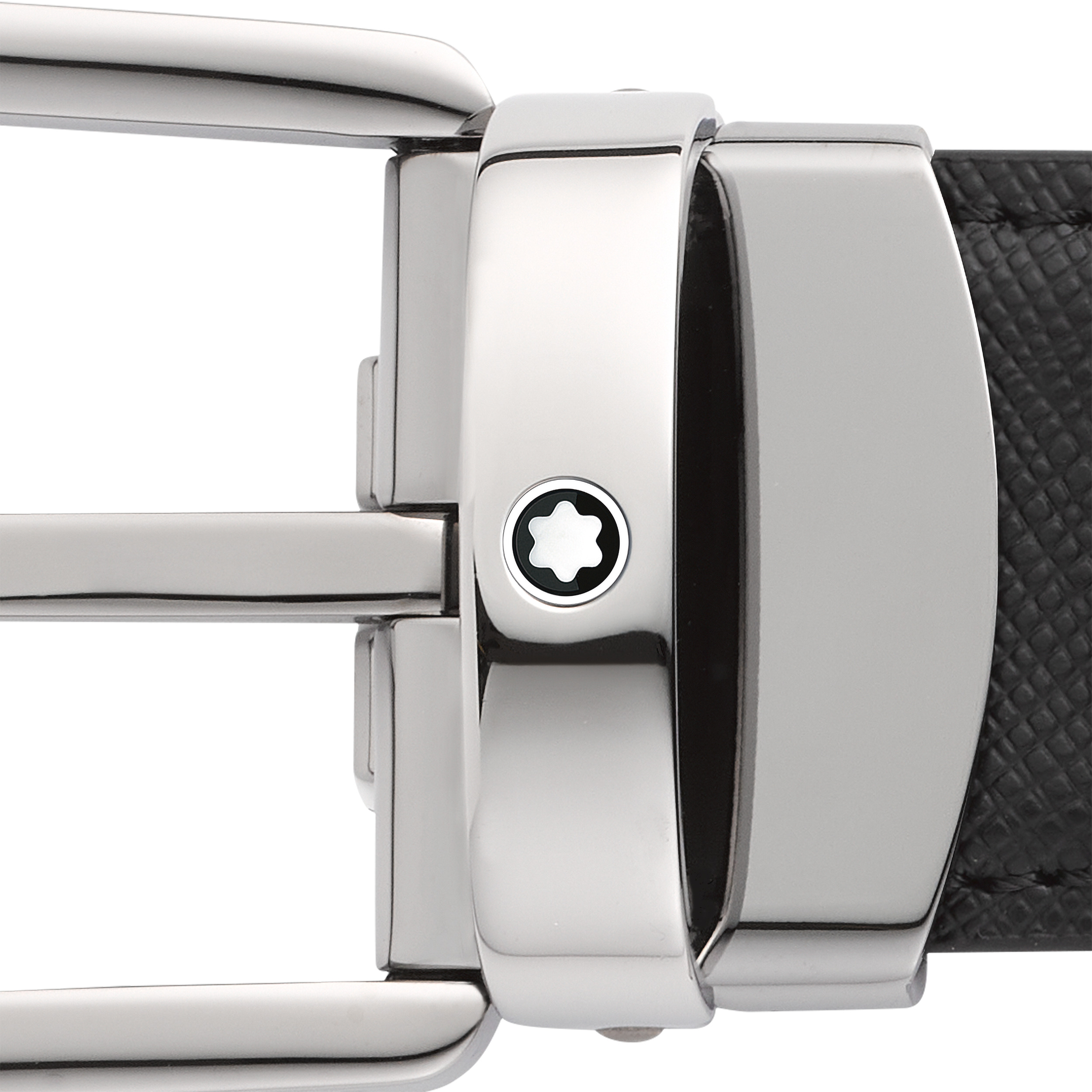 Horseshoe buckle black/blue 30 mm reversible leather belt - 2