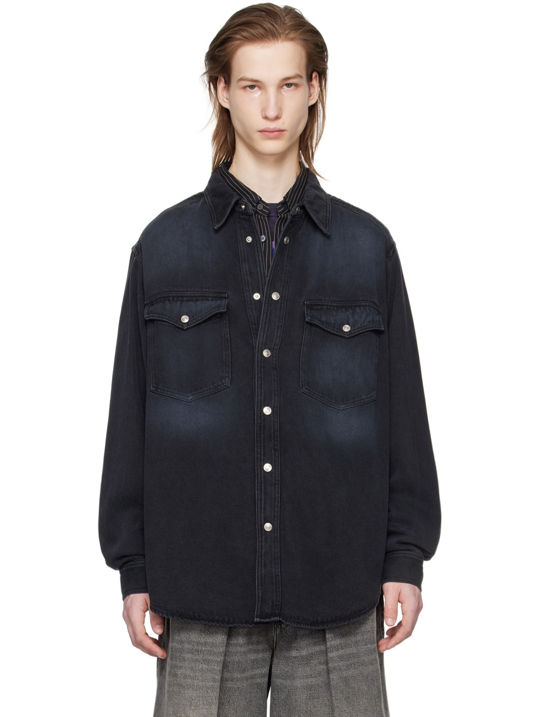 Black Tailly Denim Shirt - 1