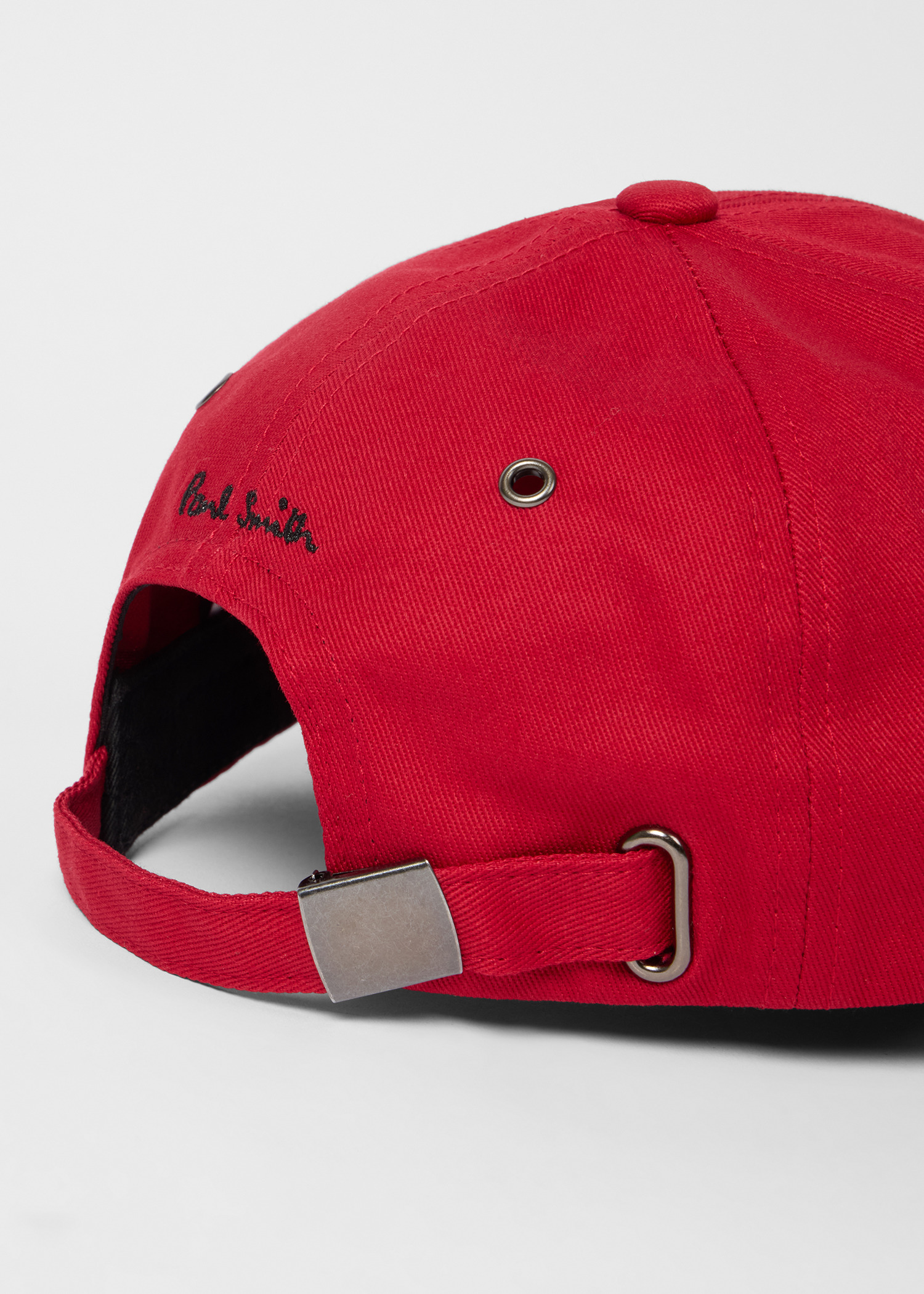 Red Cotton-Twill Quote Cap - 4