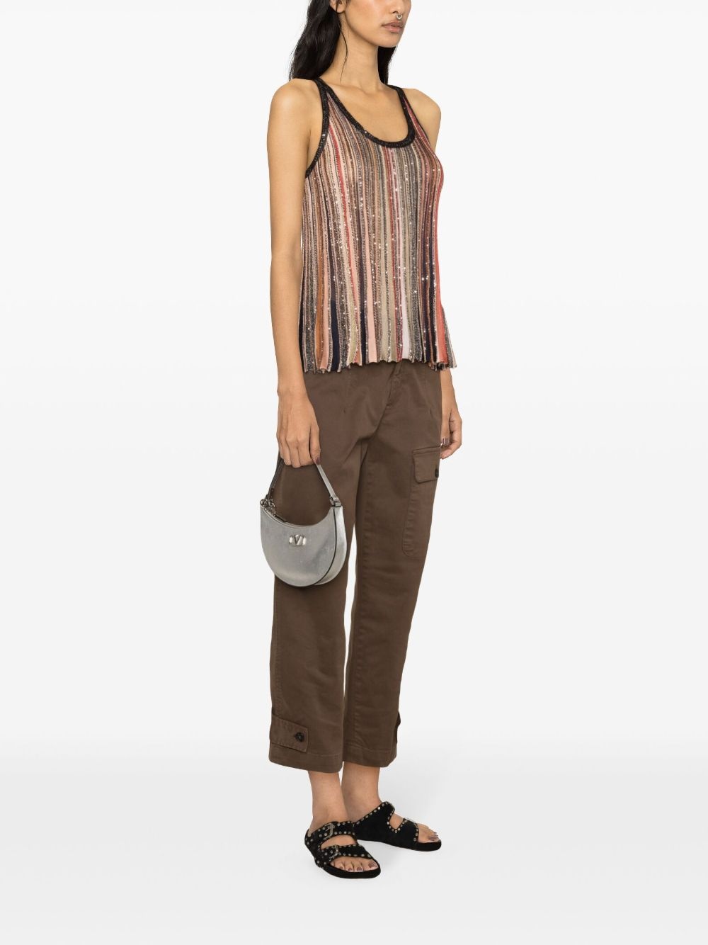 tapered-leg gabardine trousers - 3