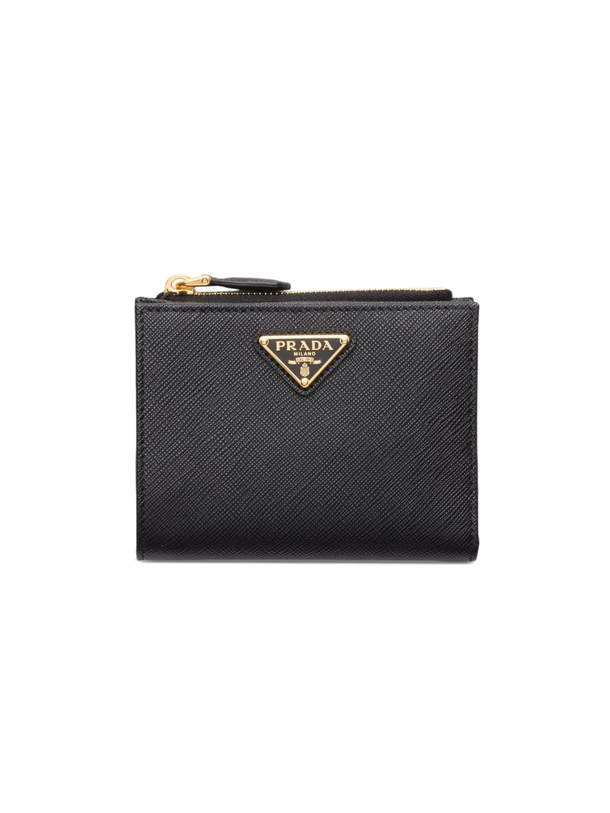 Women's Small Saffiano Leather Wallet - Black - 1