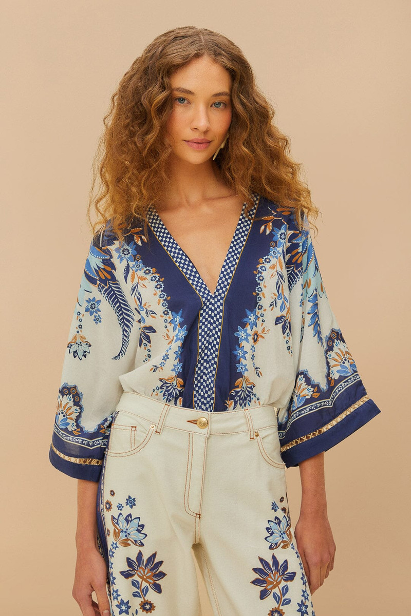 Off-White Ana Tapestry Kimono Bodysuit 1
