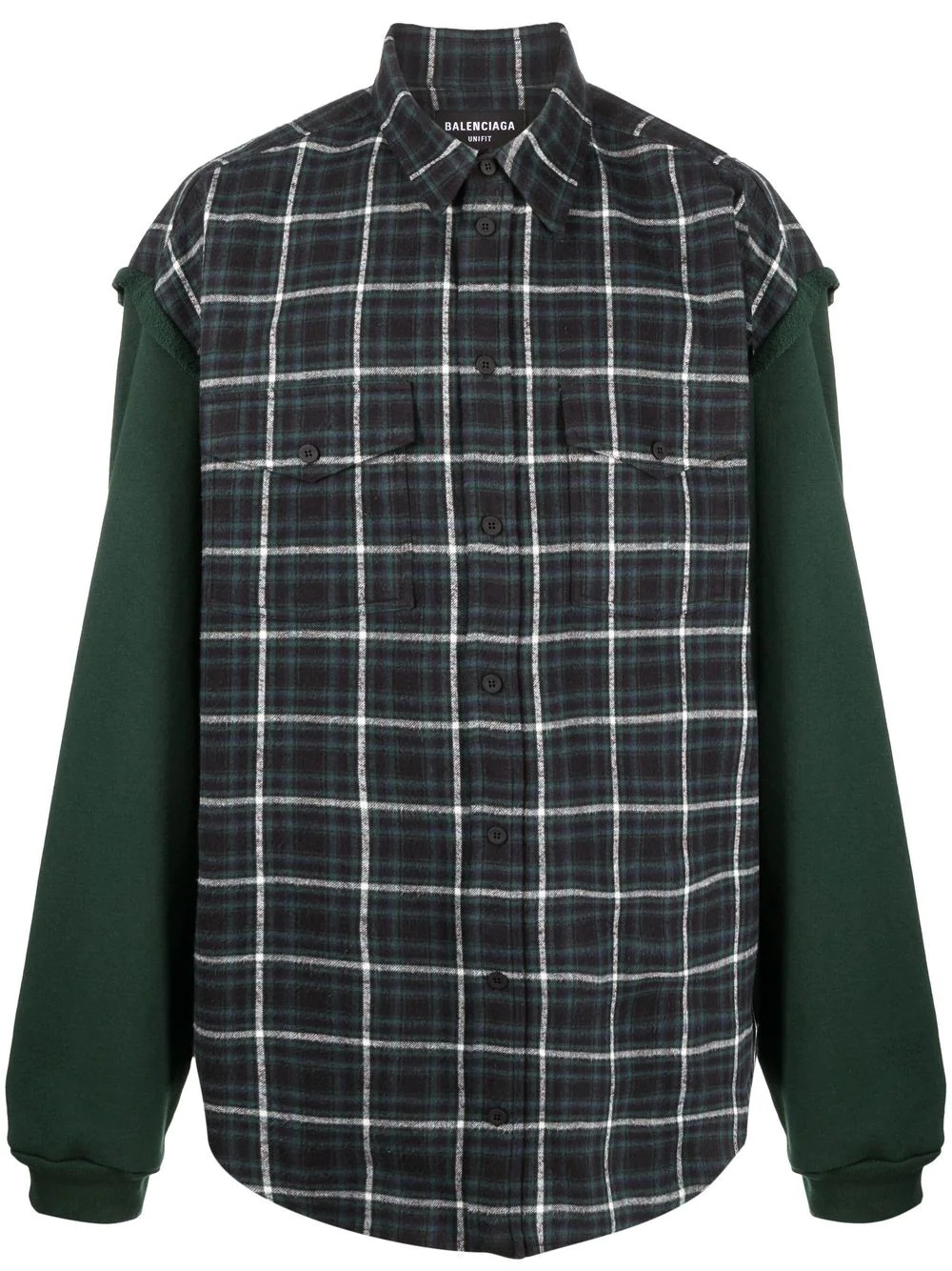 checked panelled shirt - 1