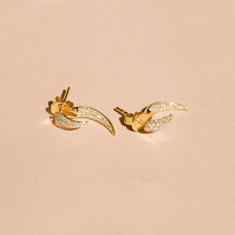 Pave Diamond Hook Earrings 5