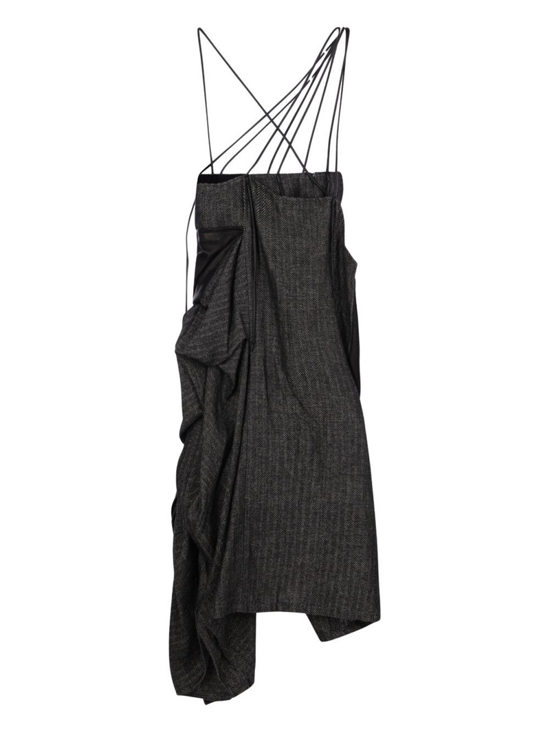 Yohji Yamamoto ruched midi skirt outlook