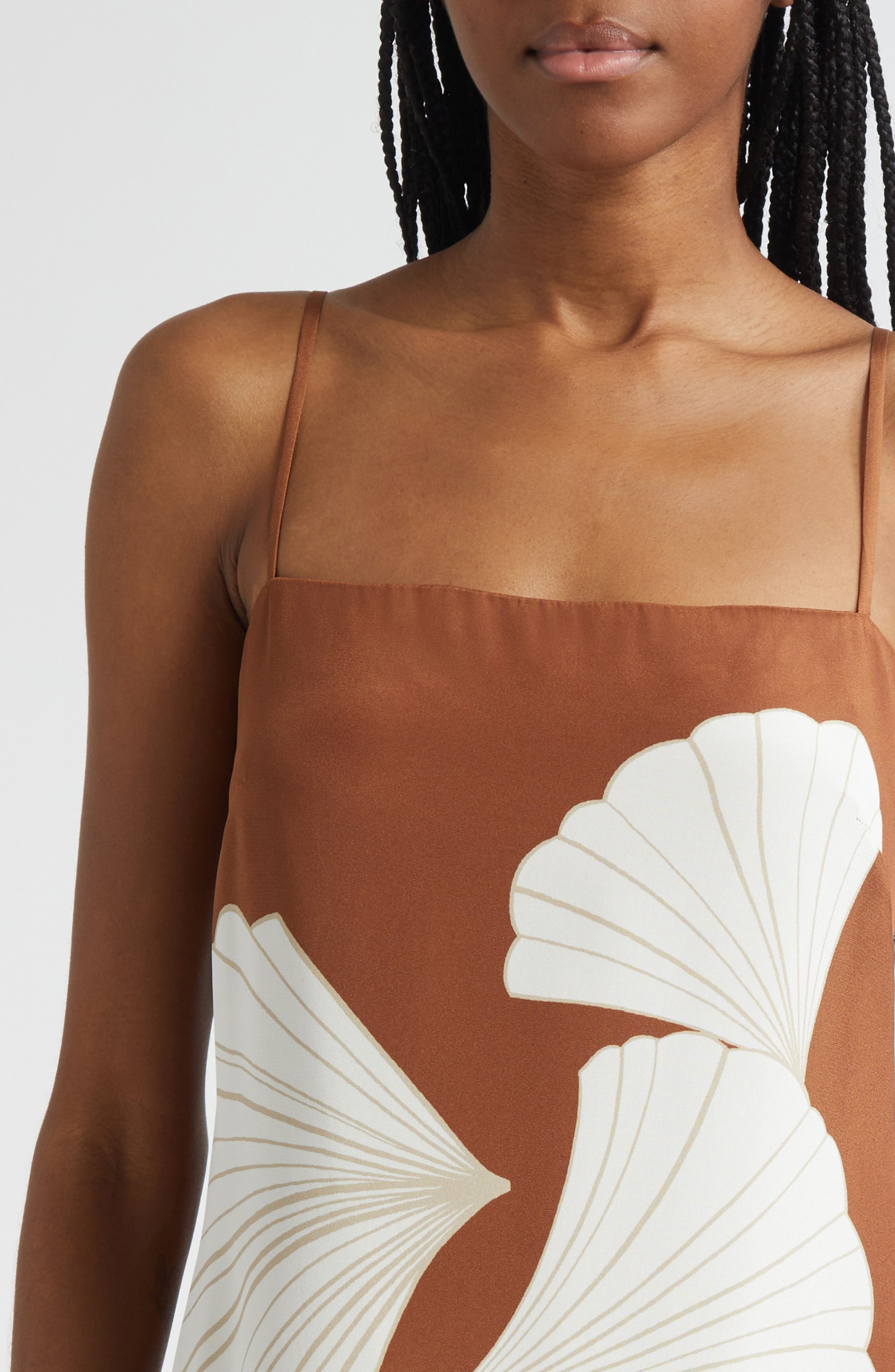 Veronica Beard Petra Print Silk Blend Satin Slipdress in Whisky Multi at Nordstrom - 4