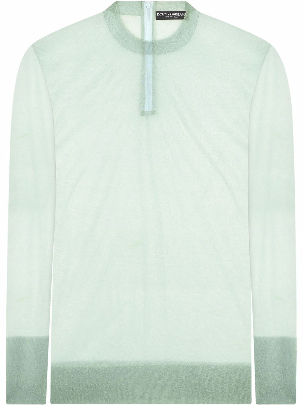 semi-sheer long-sleeve top - 1