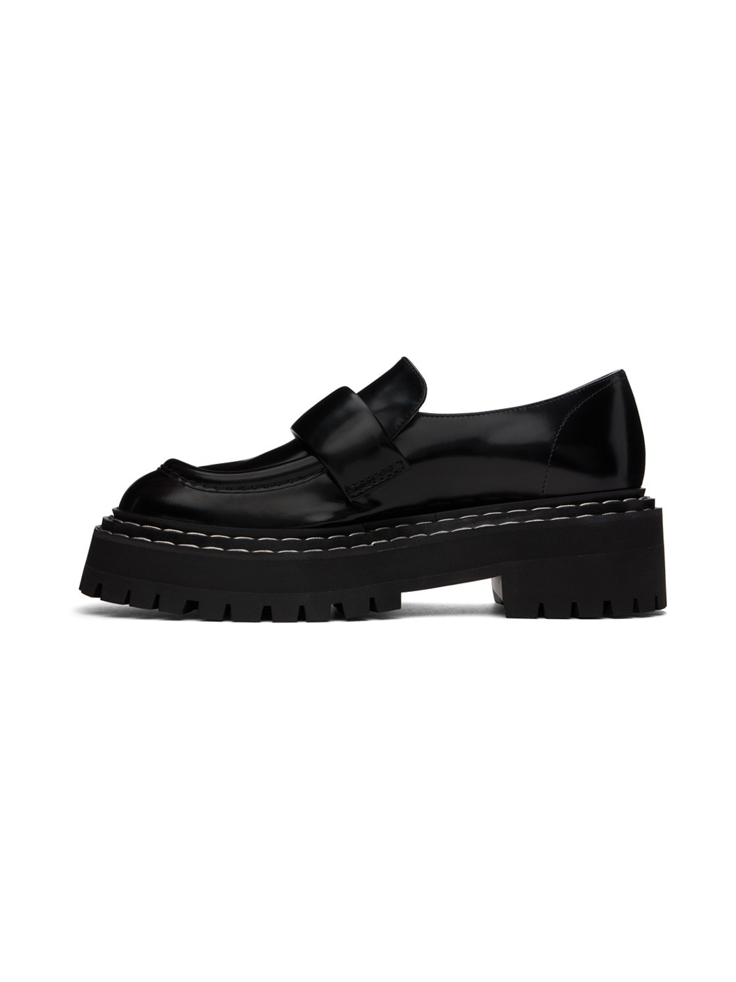 Black Lug Sole Loafers - 3