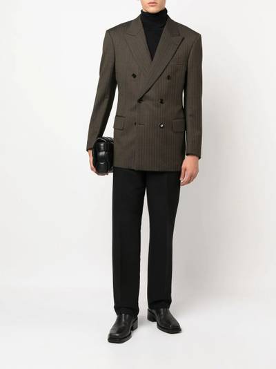 TOM FORD striped double-breasted blazer outlook