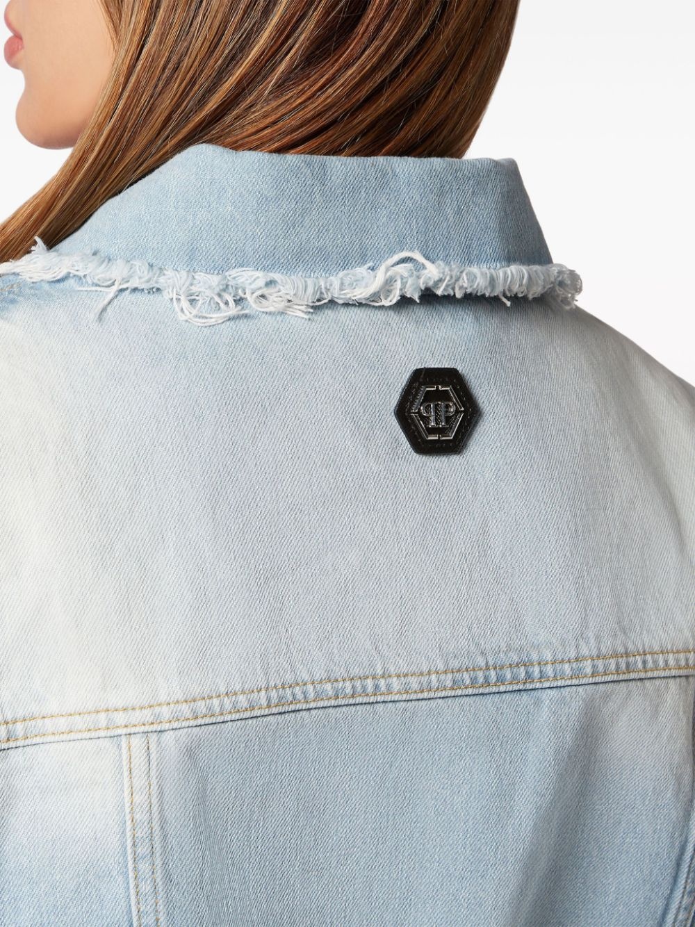 cropped cotton denim jacket - 3