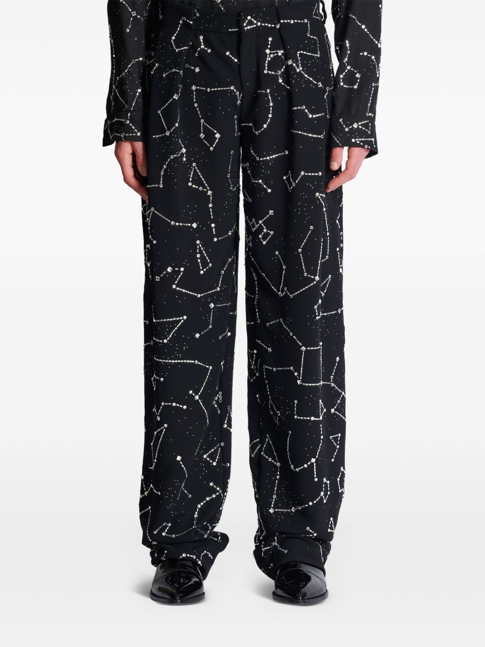 constellation embroidered trousers - 5