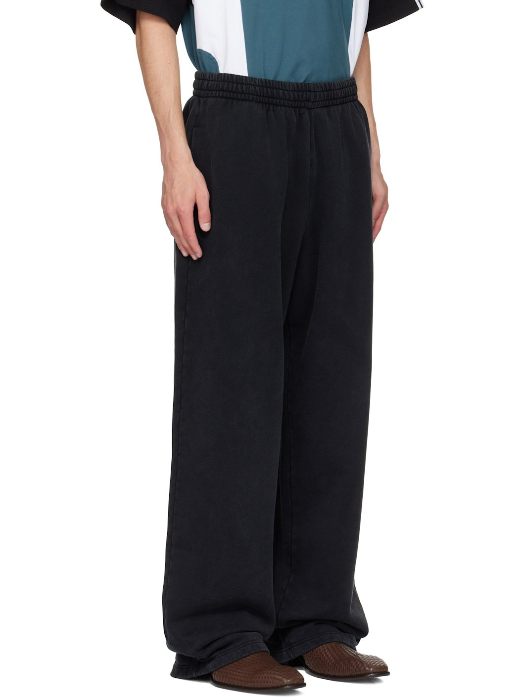 Black Wide Leg Sweatpants - 2