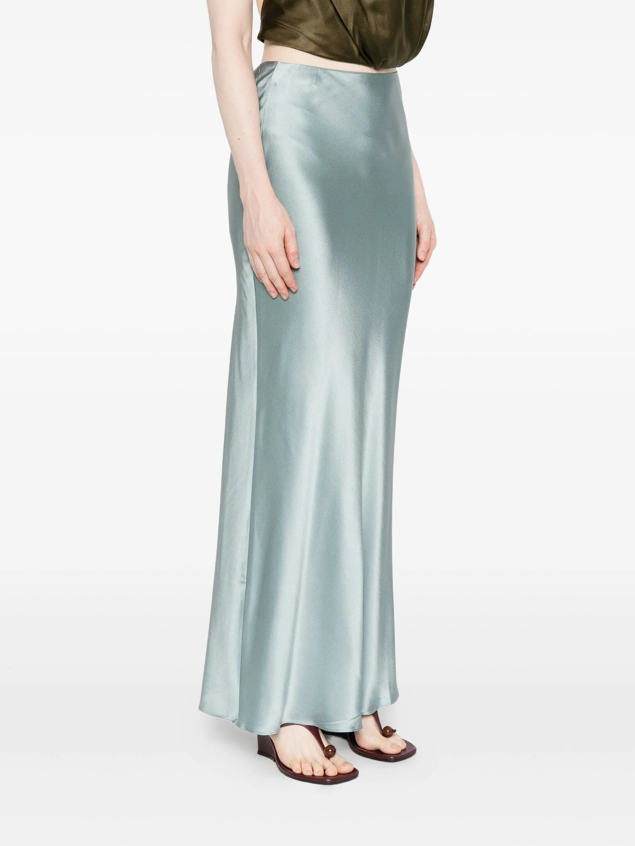 Chantel bias-cut satin maxi skirt - 3