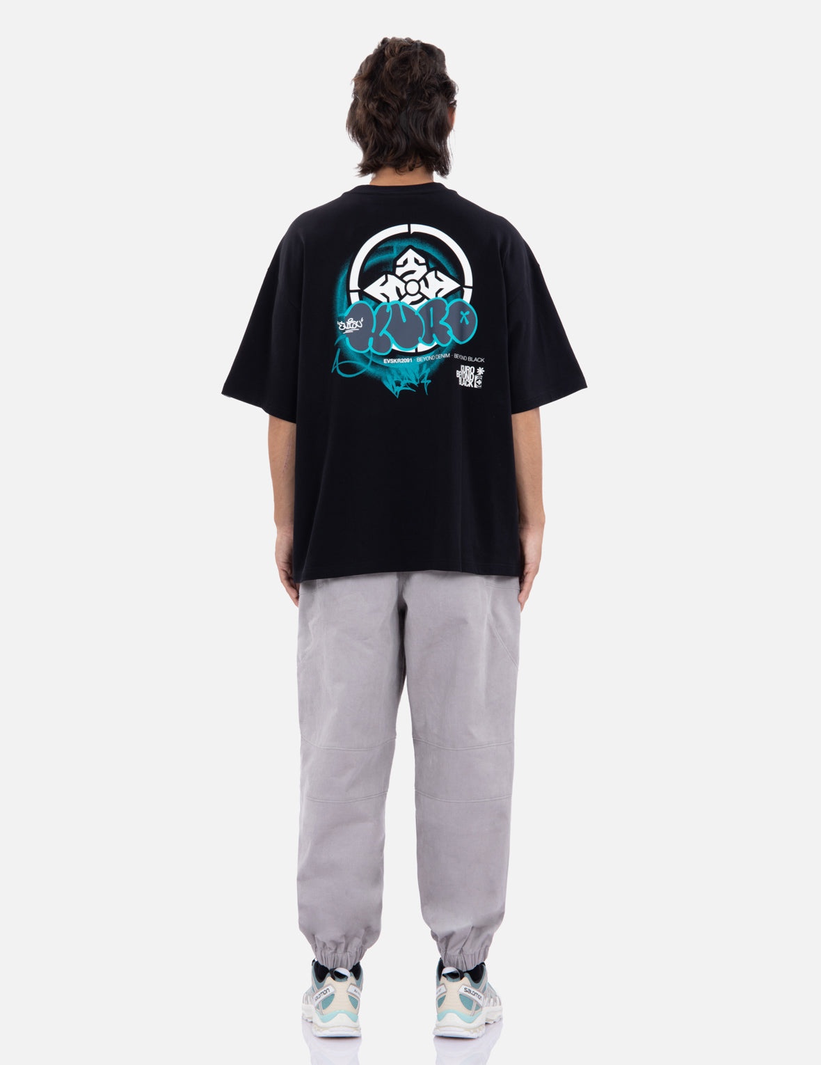 Gradient Slogan Print Corduroy Cargo Pants - 6