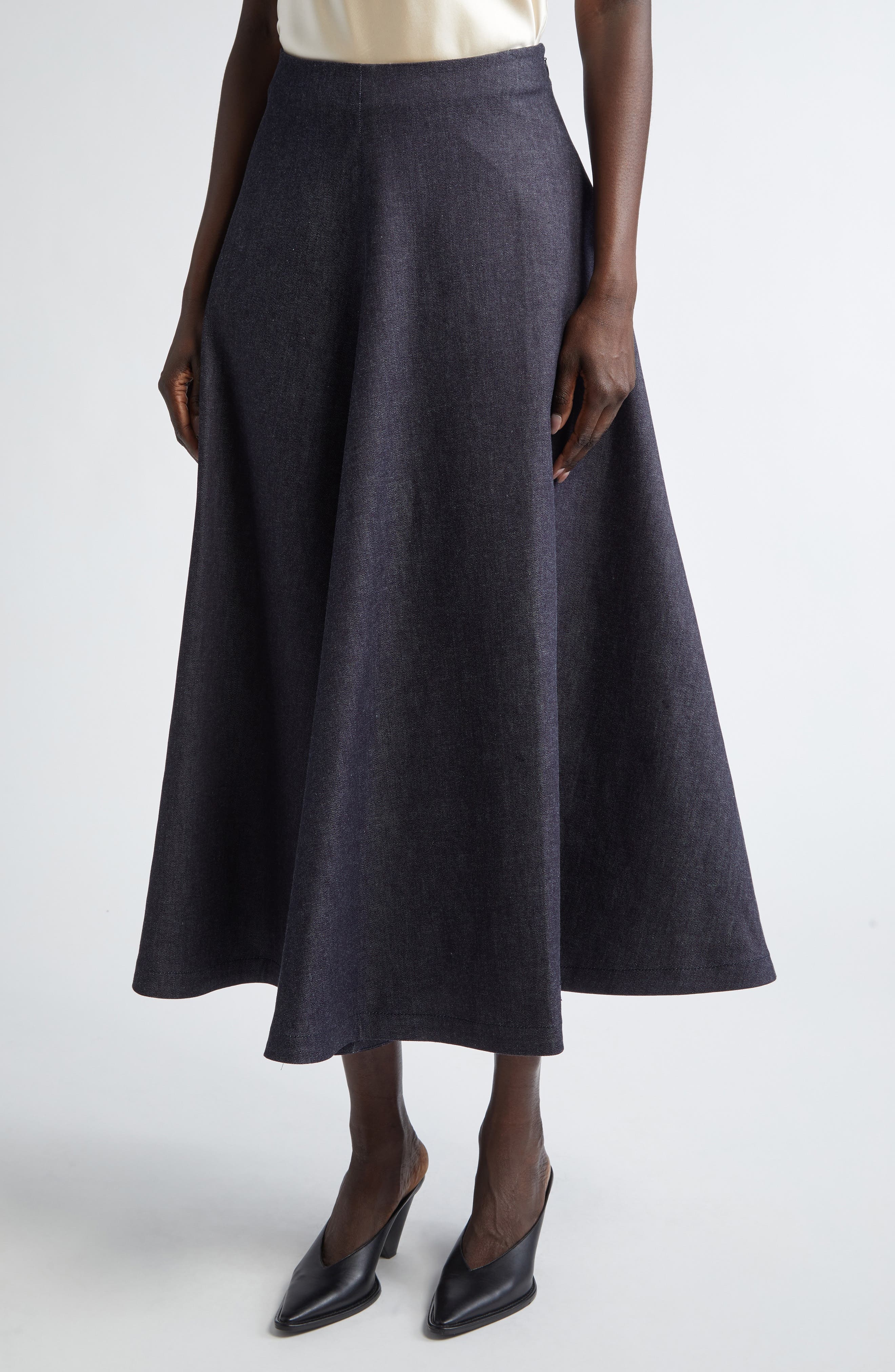 Altuzarra Varda Chambray A-Line Skirt in Berry Blue at Nordstrom - 5