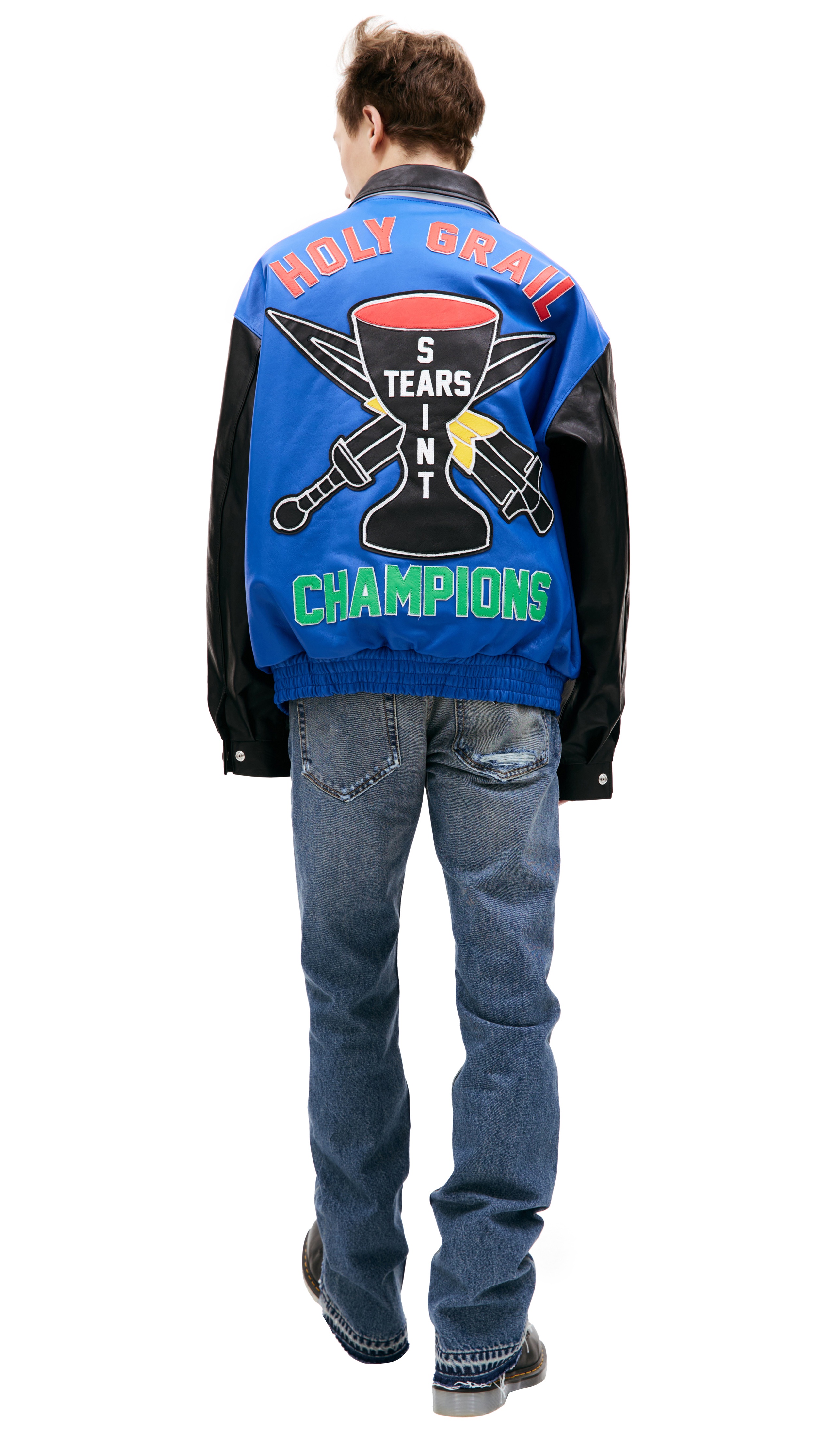 SAINT MICHAEL Х DENIM TEARS LEATHER JACKET - 4
