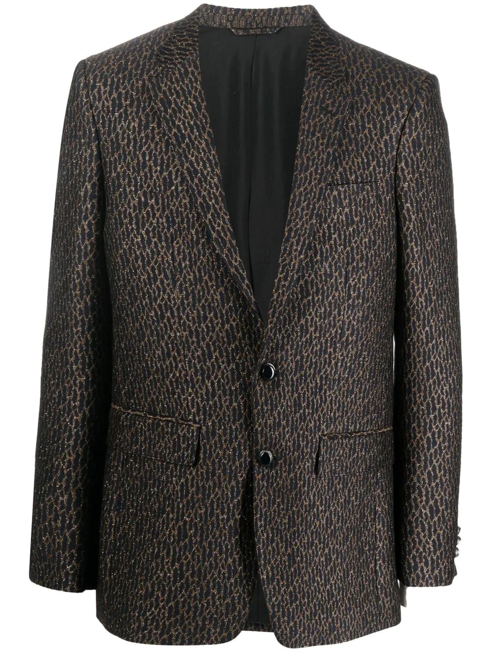 single-breasted jacquard blazer - 1