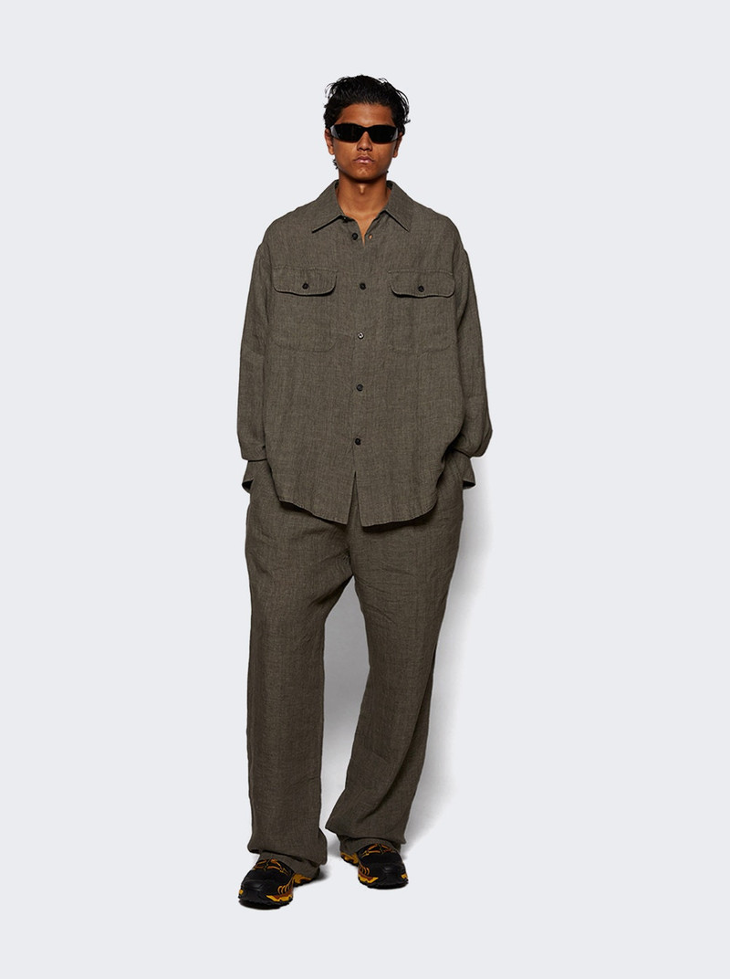 Curved Logo Overshirt Military Green 5